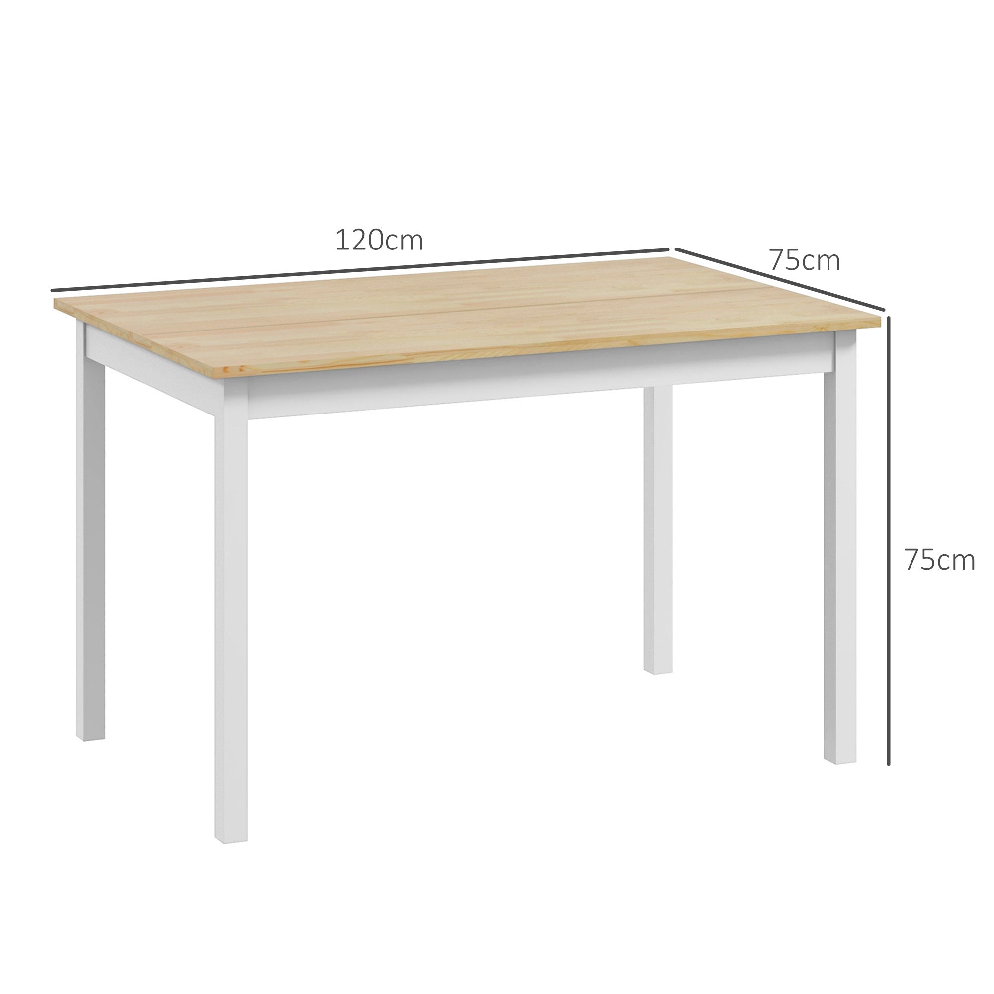 HOMCOM Four-Seater Farmhouse-Style Wooden Table - North Peak Garden Furniture