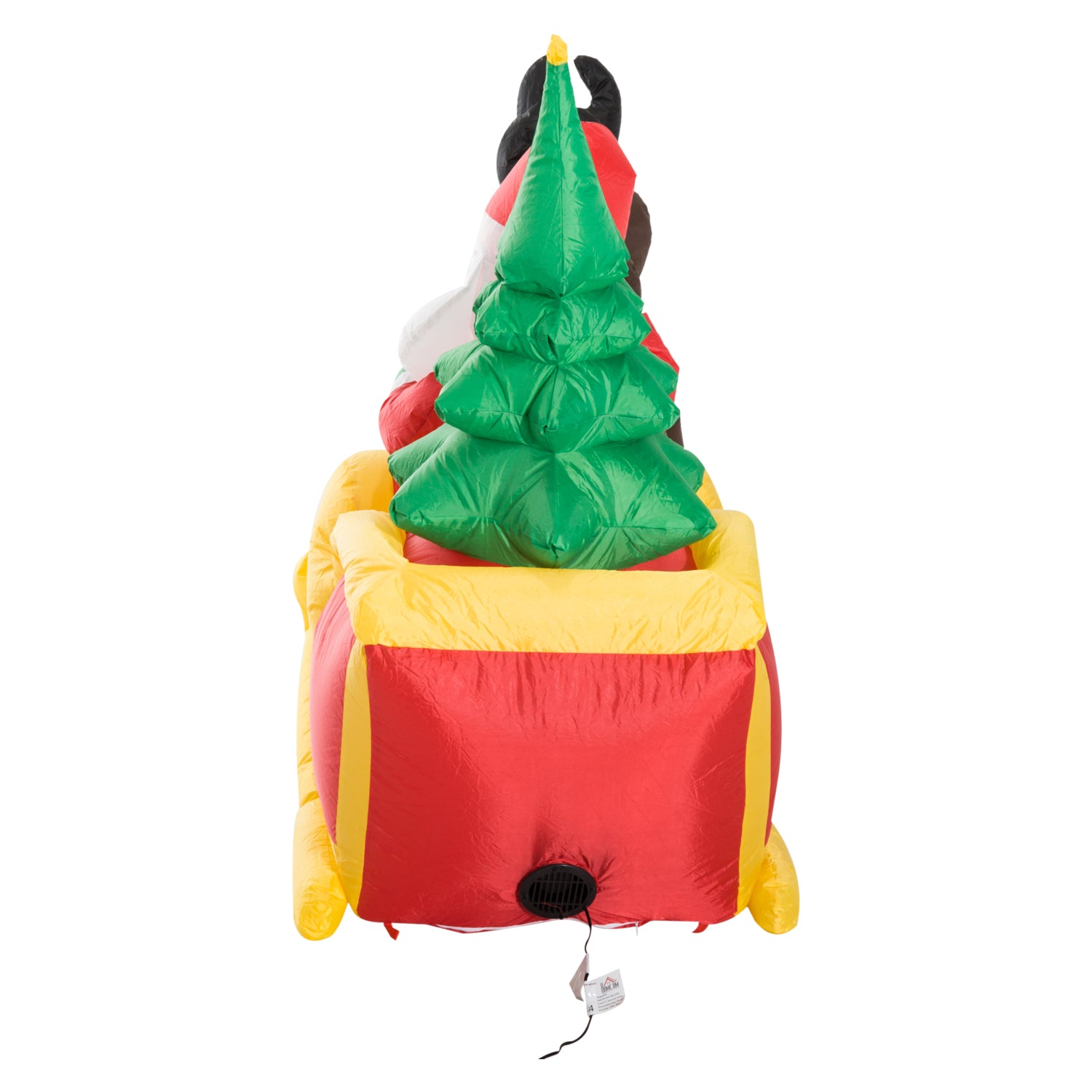 HOMCOM Large Self-inflating Inflatable Xmas Santa Claus Sledge Sleigh w/Reindeer LED Outdoor Blow Up Christmas Decoration - North Peak Garden Furniture