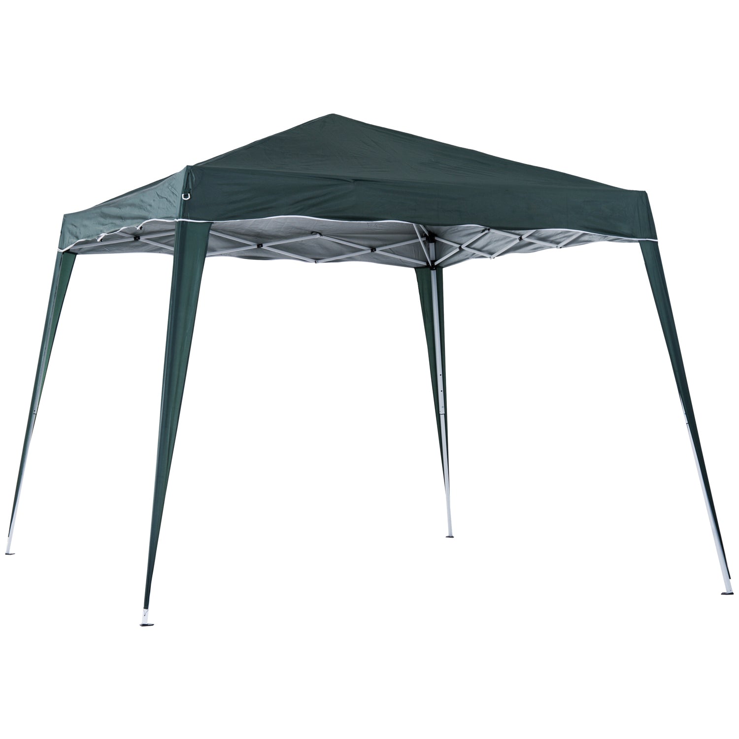 Outsunny Slant Leg Pop Up Gazebo with Carry Bag, Height Adjustable Party Tent Instant Event Shelter for Garden, Patio, 3 M× 3 M Base/ 2.5 M × 2.5 M Top, Green