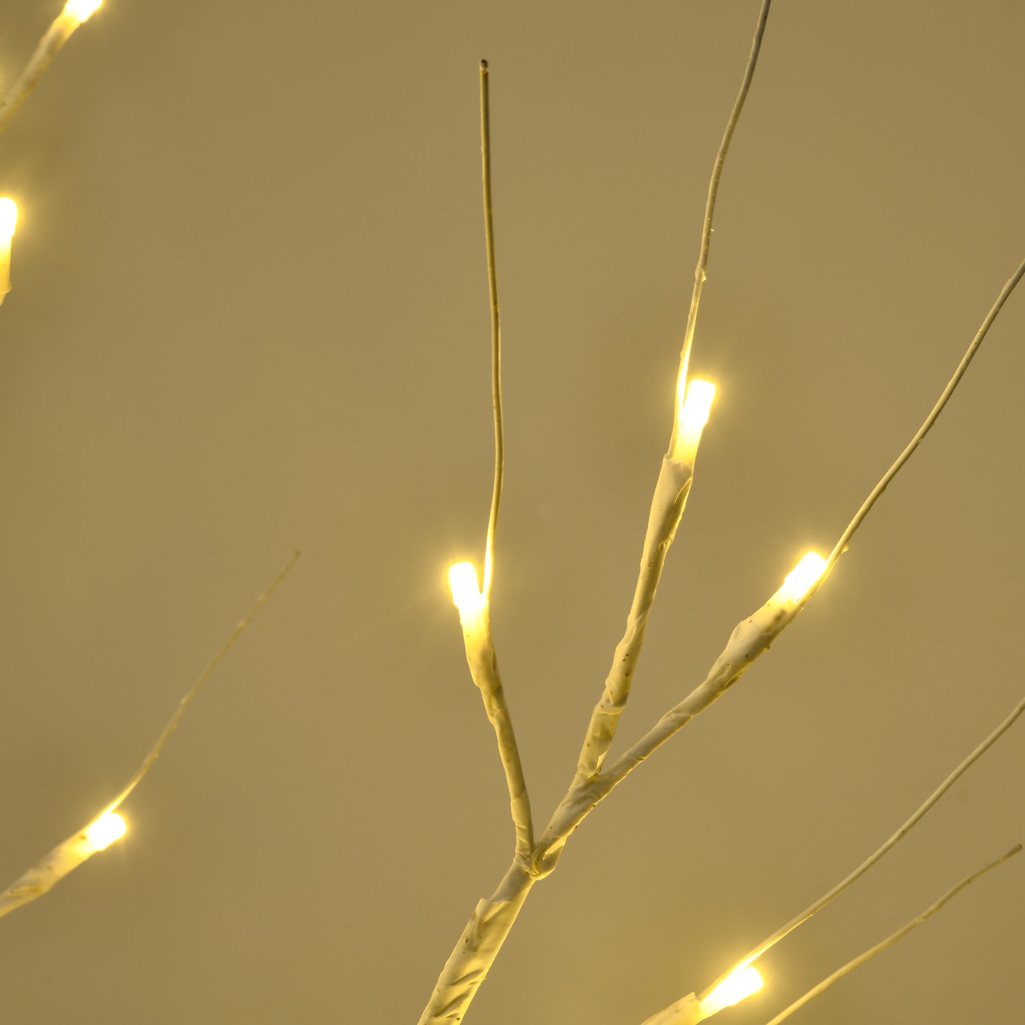 HOMCOM 4ft Artificial White Birch Tree Light with Warm White Pre-Lit LED Light for Indoor and Covered Outdoor Use - North Peak Garden Furniture