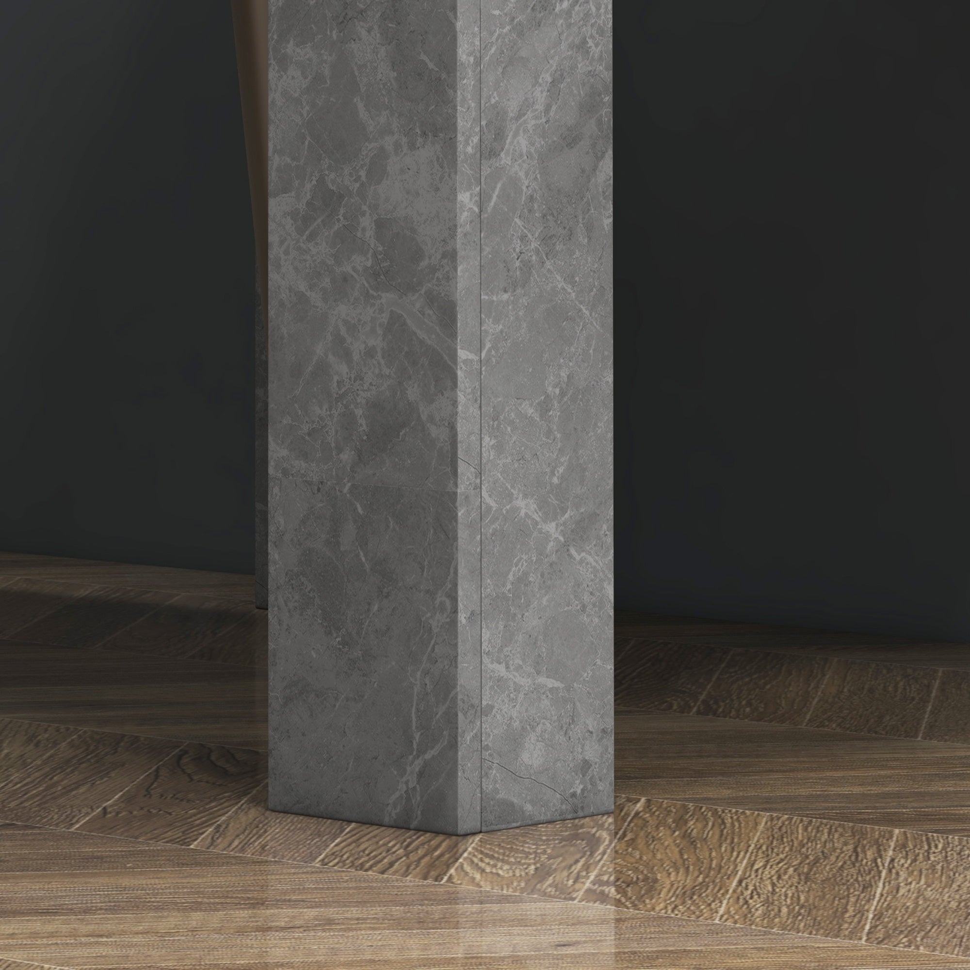 HOMCOM Square Dining Table, Modern Small Dining Table with Faux Cement Effect, Space Saving, Non-slip Foot Pads, Cement Grey