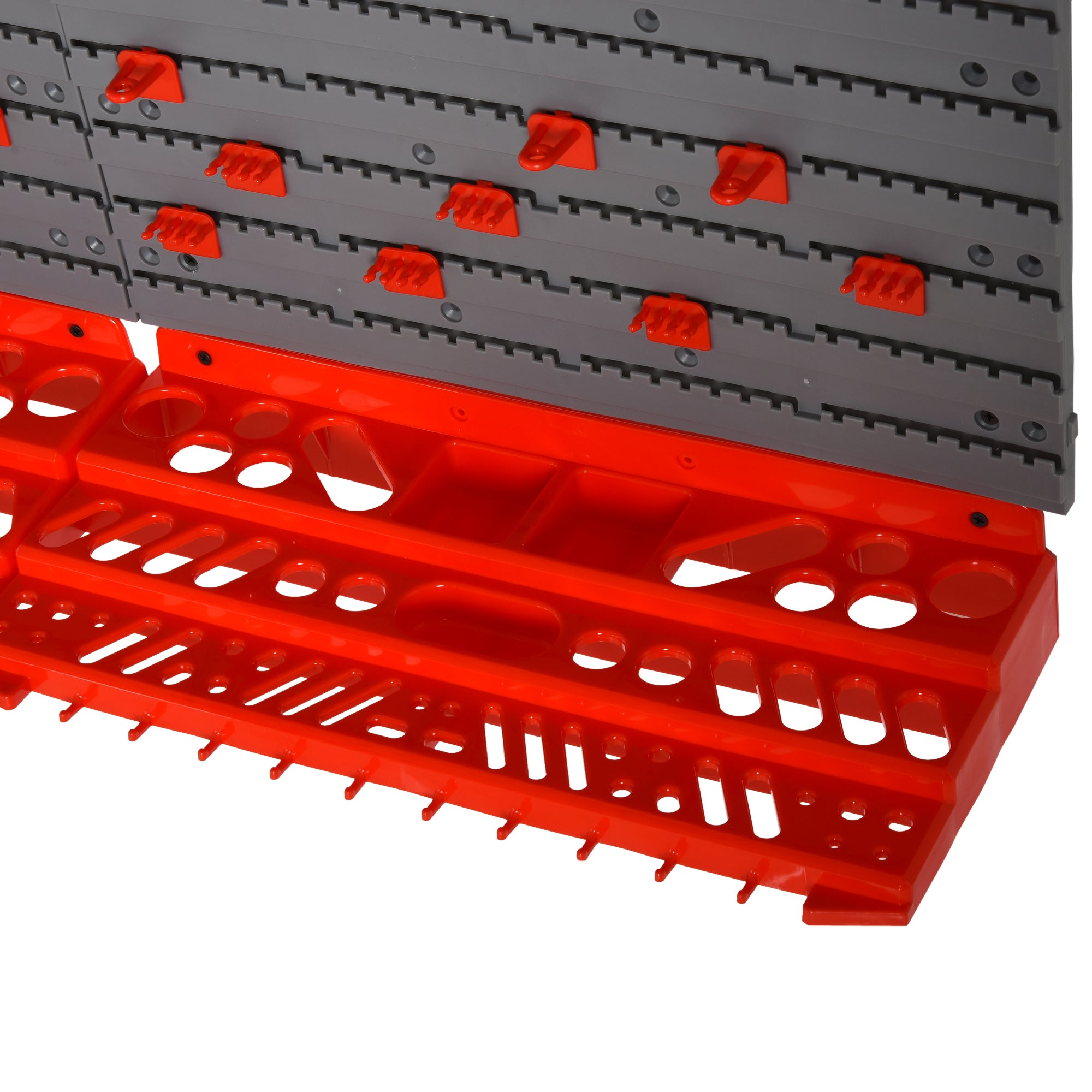 DURHAND 54 Pcs On-Wall Tool Equipment Holding Pegboard Home DIY Garage Organiser DIY w/ 50 Pegs 2 Shelves - North Peak Garden Furniture