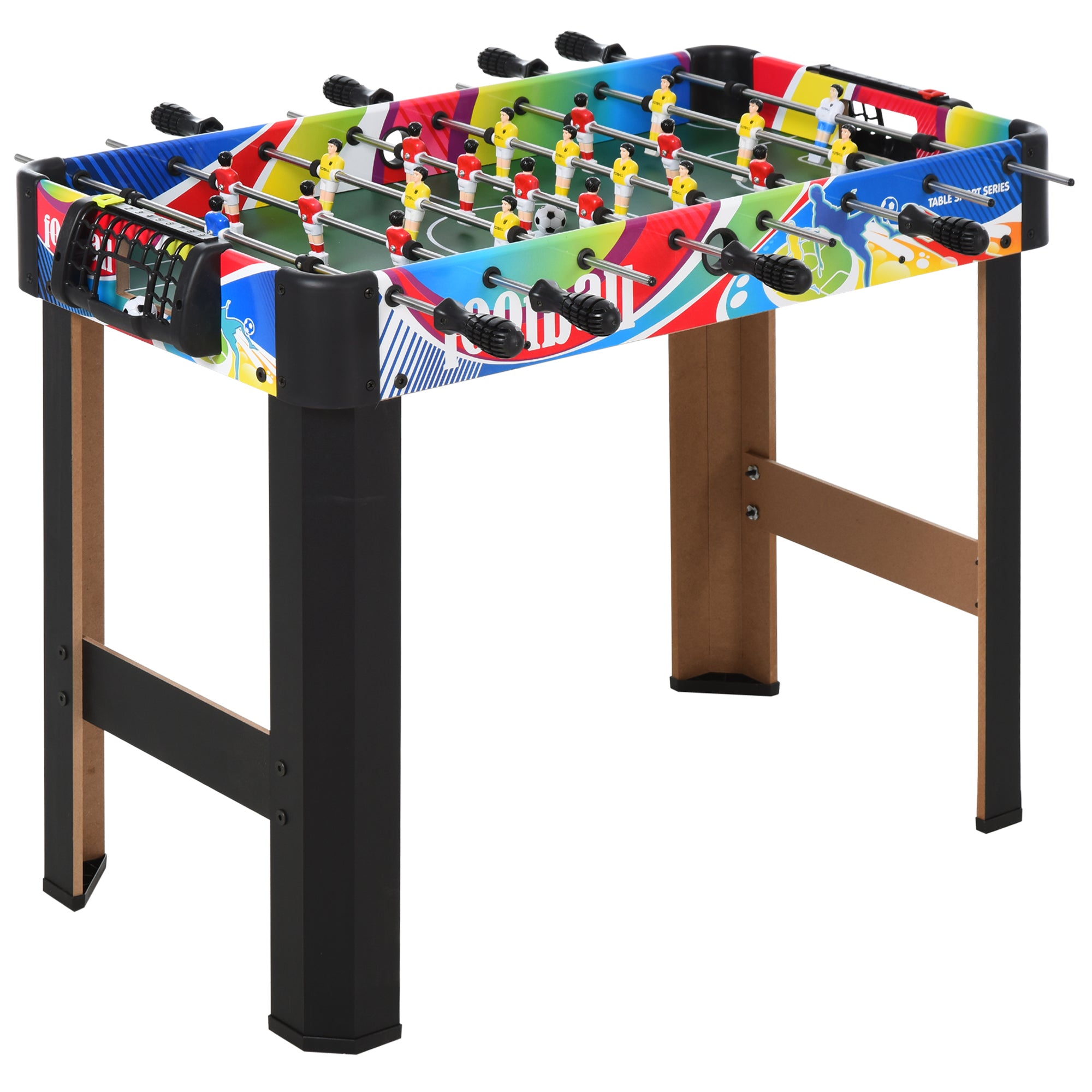 HOMCOM 2.8FT Football Foosball Gaming Table Soccer For Kids Indoor Play Fun Sports Game - North Peak Garden Furniture