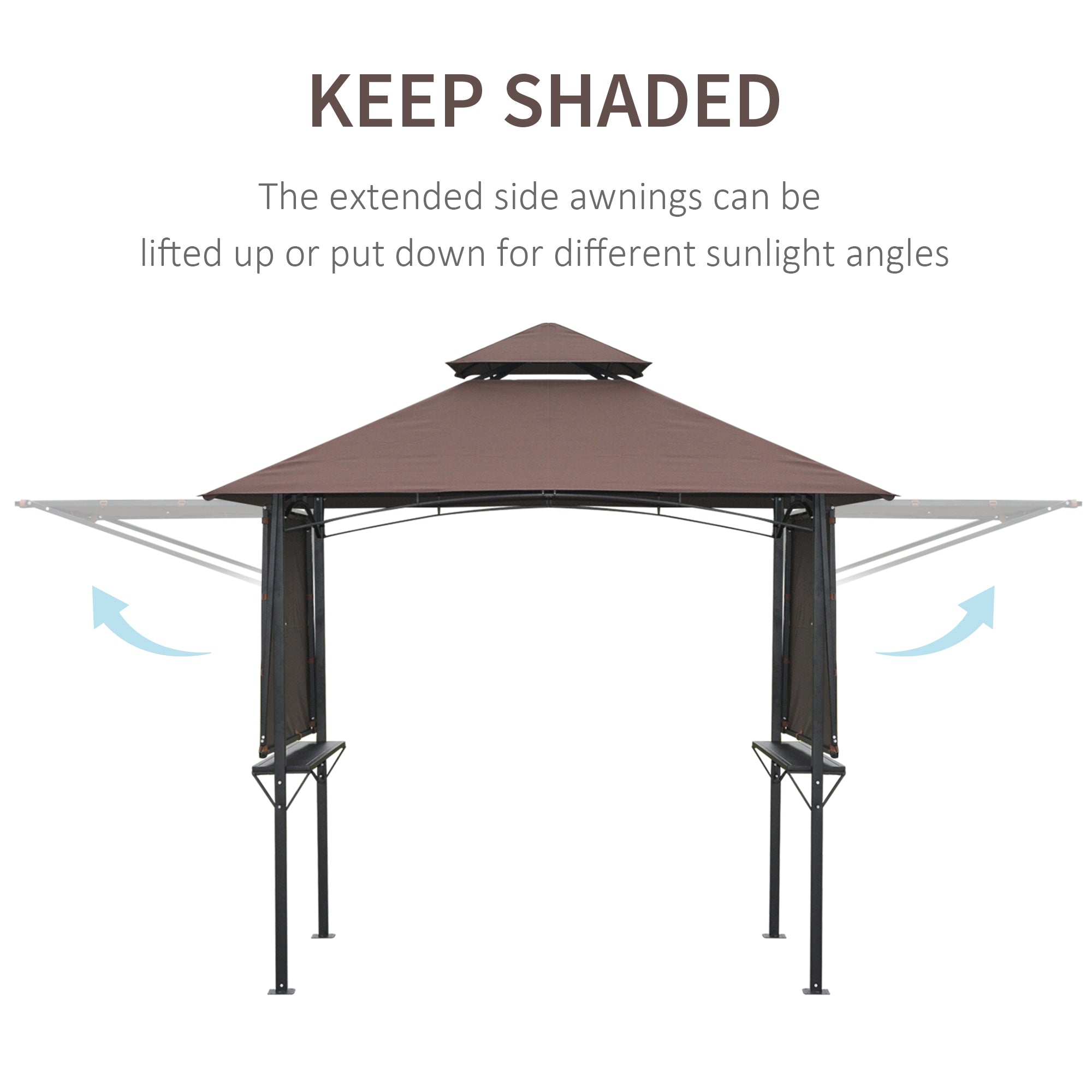 Outsunny 2.5 x 1.5m BBQ Tent Camping Picnic Gazebo Marquee Shelter Portable Waterproof - North Peak Garden Furniture
