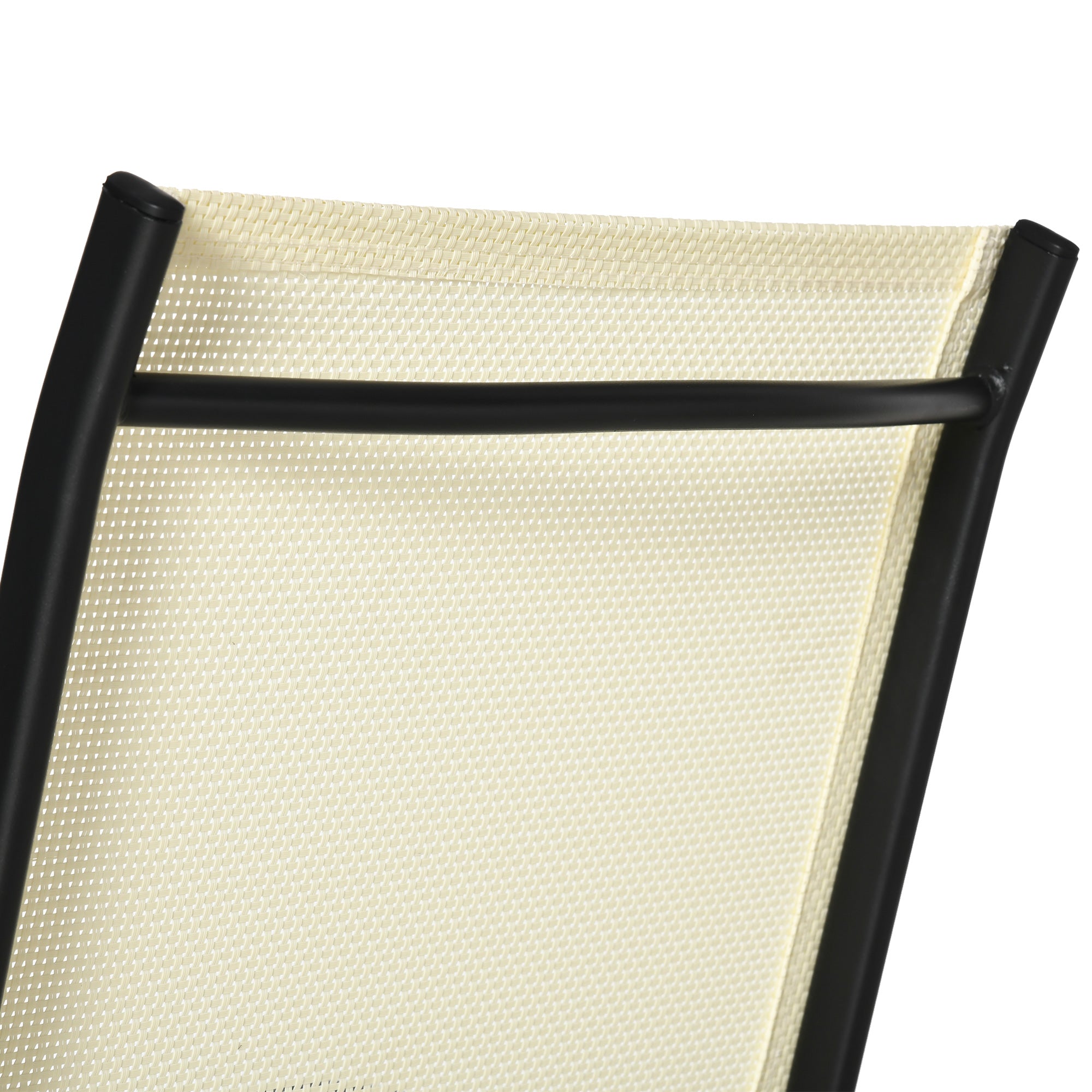 Outsunny Set of 6 Folding Garden Chairs, Metal Frame Garden Chairs Outdoor Patio Park Dining Seat with Breathable Mesh Seat, Beige - North Peak Garden Furniture