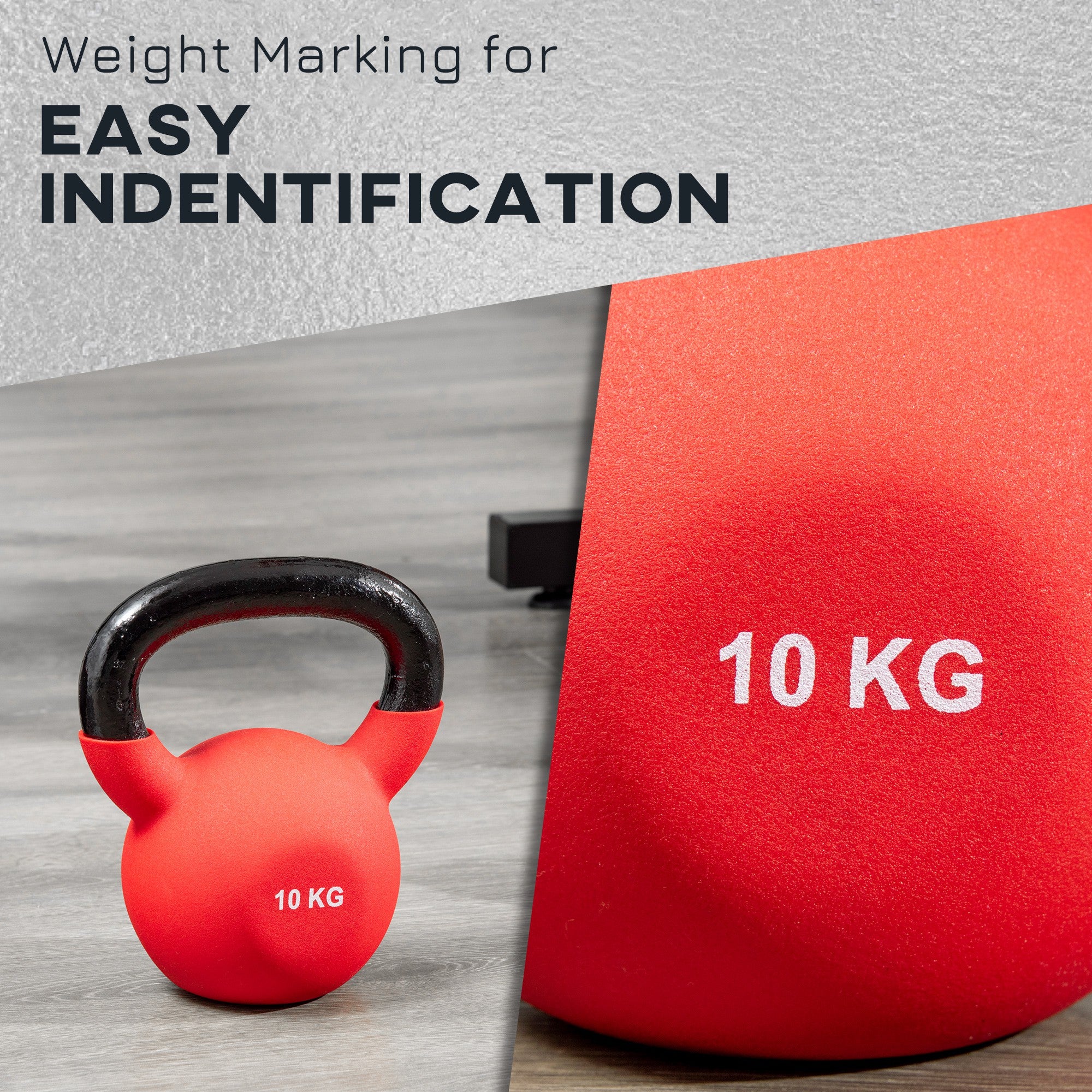 HOMCOM Soft Kettlebell, 10kg Kettle Bell with Non-Slip Handle for Home Gym Weight Lifting and Strength Training, Red - North Peak Garden Furniture