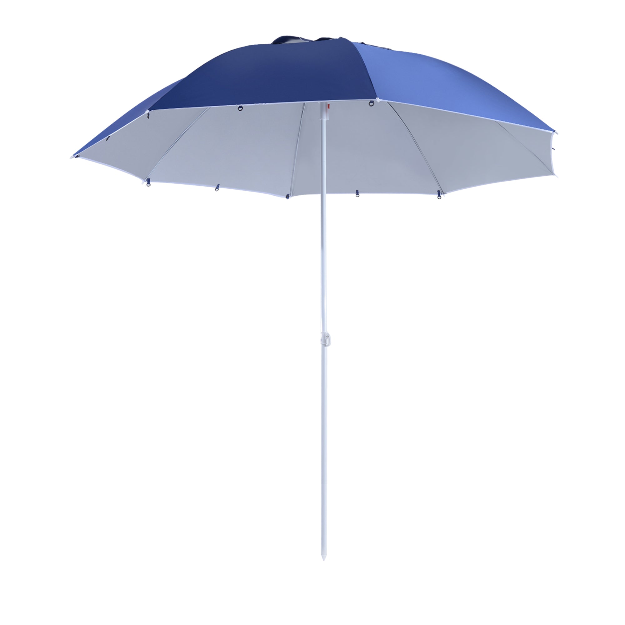 Outsunny 2m Beach Umbrella: UV-Protective Parasol, Coated Blue Polyester & Steel Frame