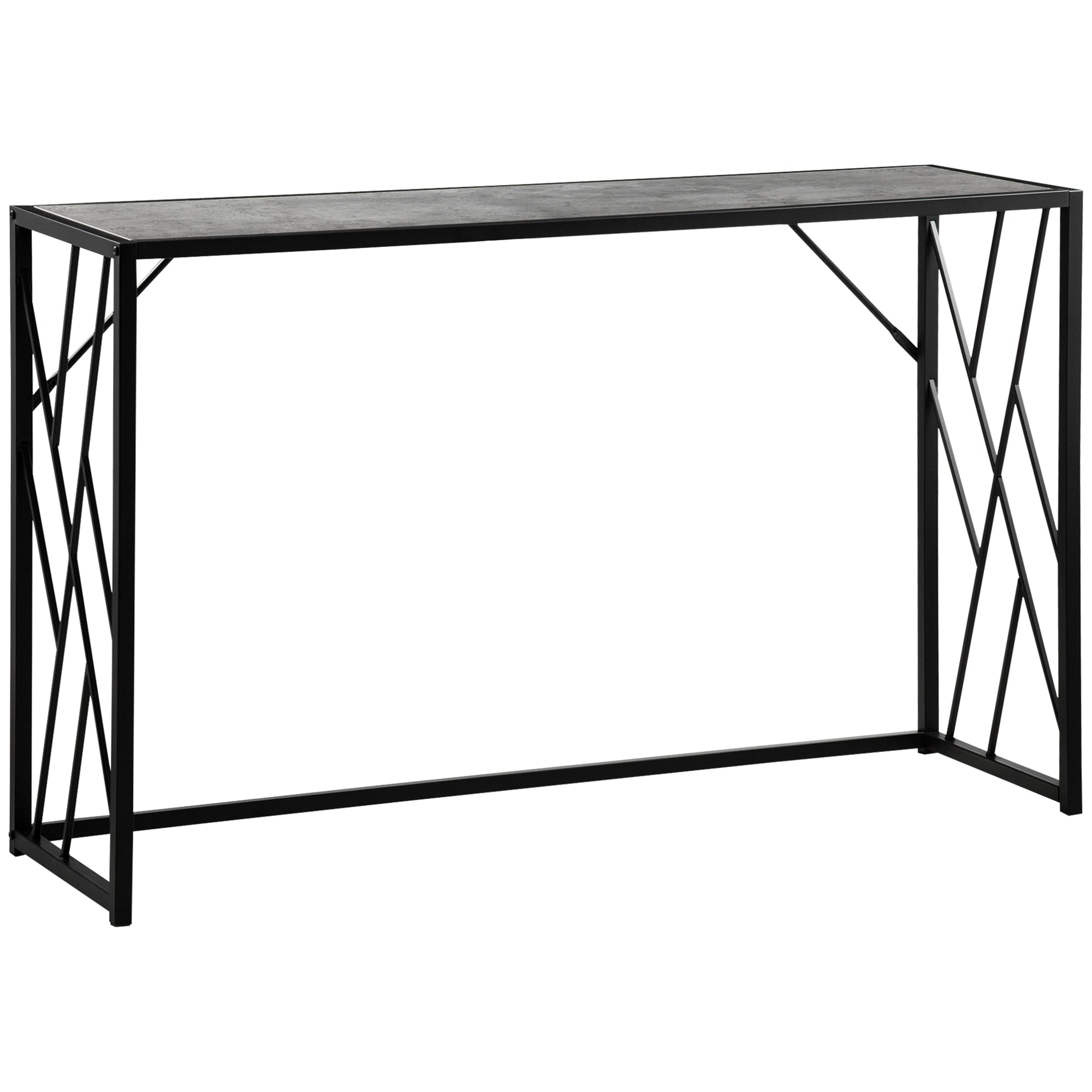 HOMCOM Console Table, Industrial Sofa Table with Metal Frame for Living Room, Hallway, 120 cm, Grey