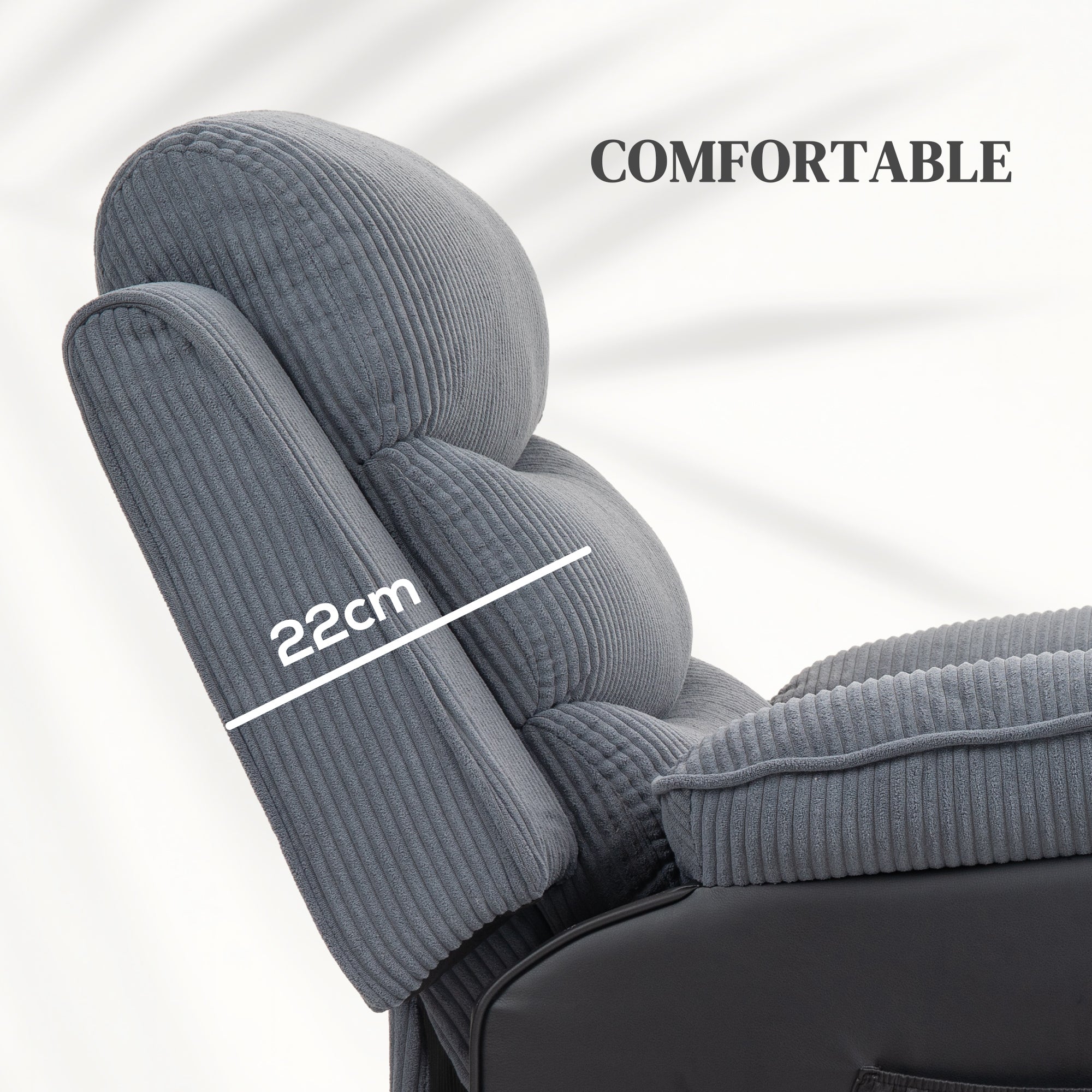 HOMCOM Power Lift Recliner Chair for Elderly, Patchwork Design Oversized Electric Riser and Recliner Armchair for Living Room with Remote Control and 2 Side Pockets, Dark Grey - North Peak Garden Furniture