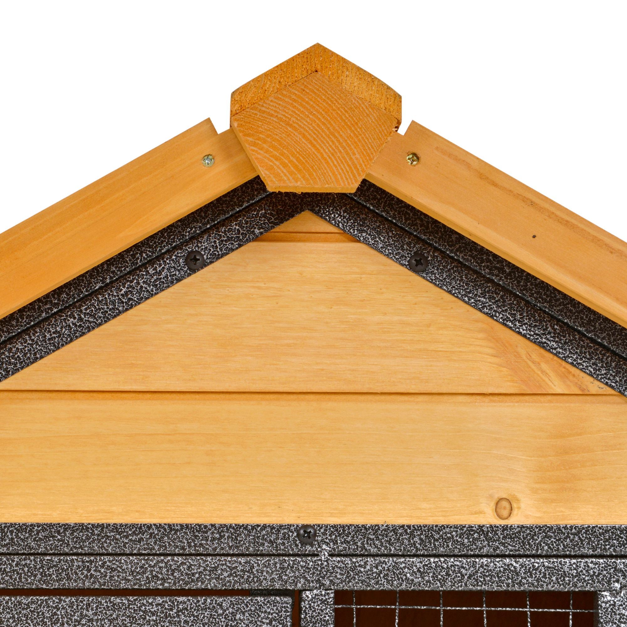PawHut Wood-metal Guinea Pigs Hutches Elevated Pet Bunny House Rabbit Cage with Slide-Out Tray Outdoor - North Peak Garden Furniture