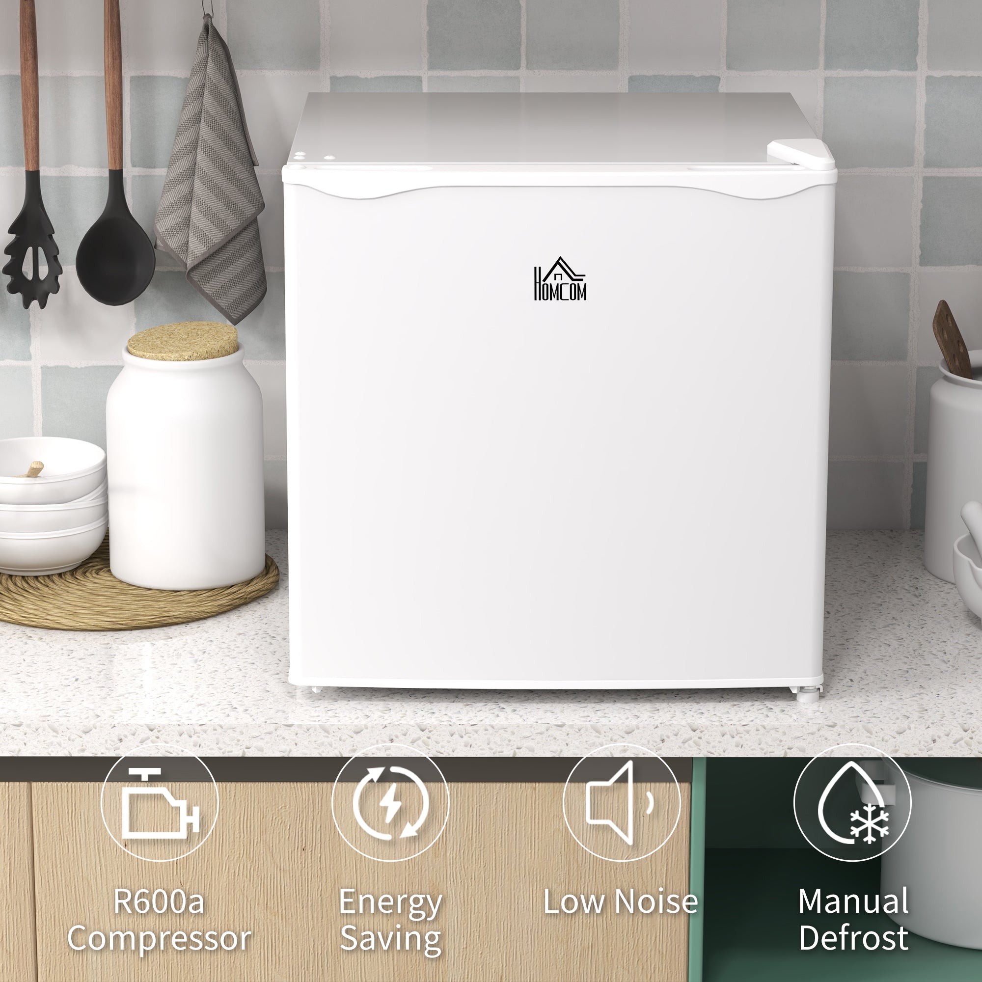 HOMCOM 35L Mini Freezer, -24℃ to -14℃ Temperature - White - North Peak Garden Furniture