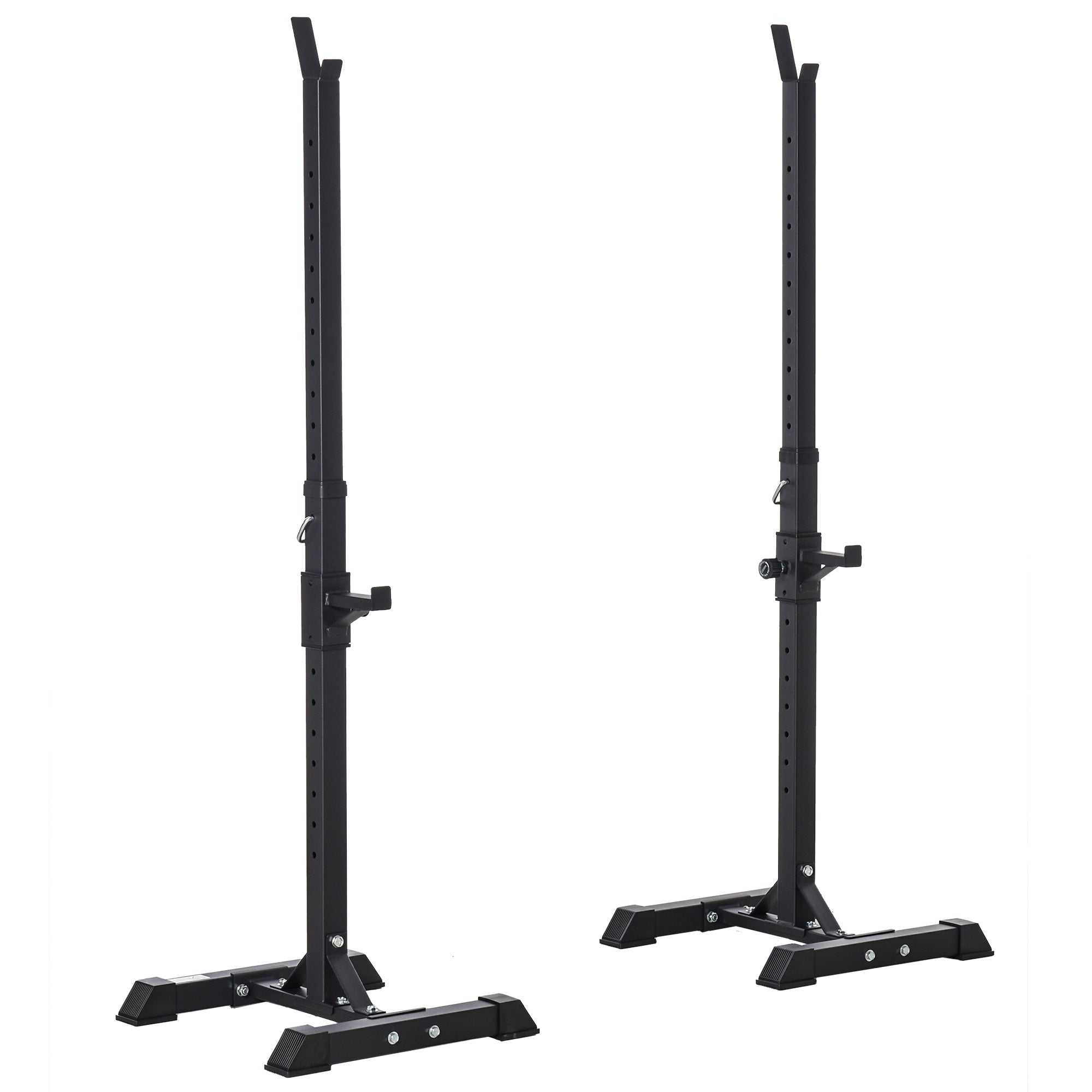 HOMCOM Adjustable Squat Rack, Weight Strength Training Bench Press Rack Barbell Rack Power Rack Weight Bench Supporter for Home Gym Exercise, Max Load 150kg, 124-154cm - North Peak Garden Furniture