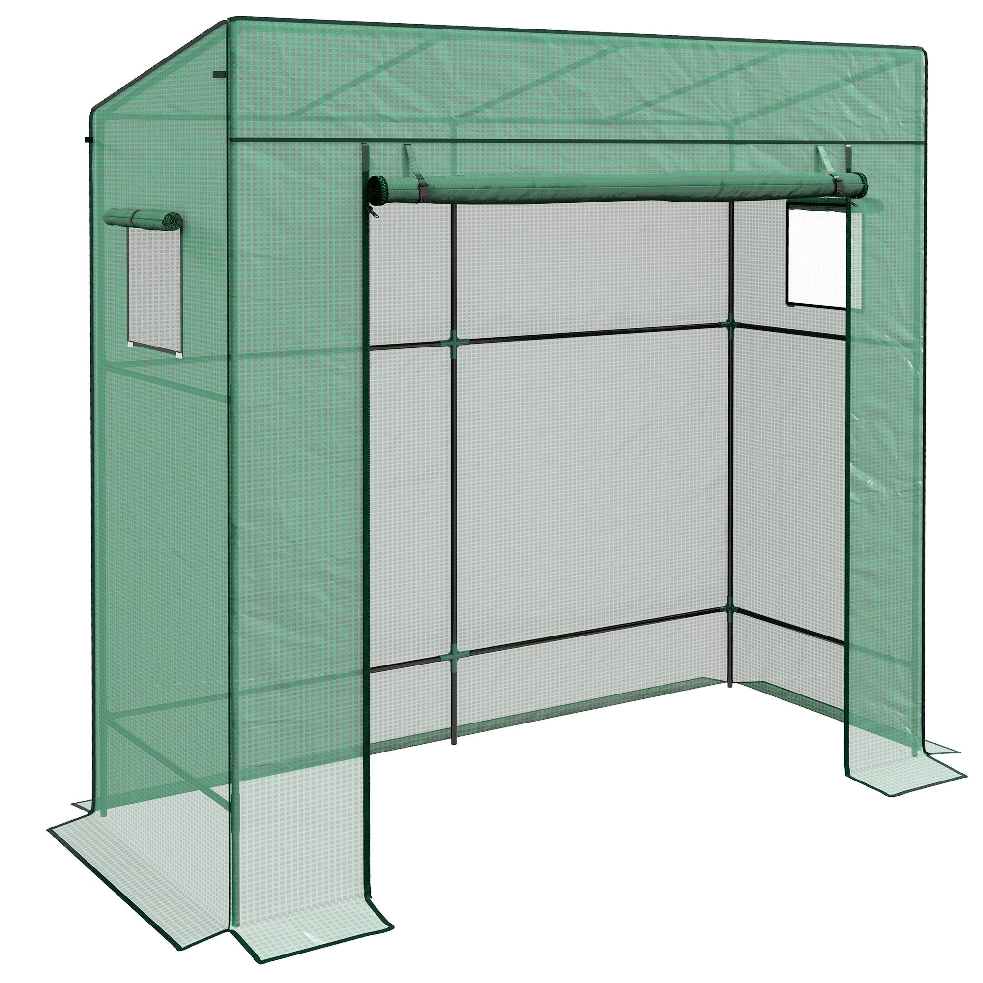 Outsunny 77 x 196cm Walk-In Greenhouse, with Accessories