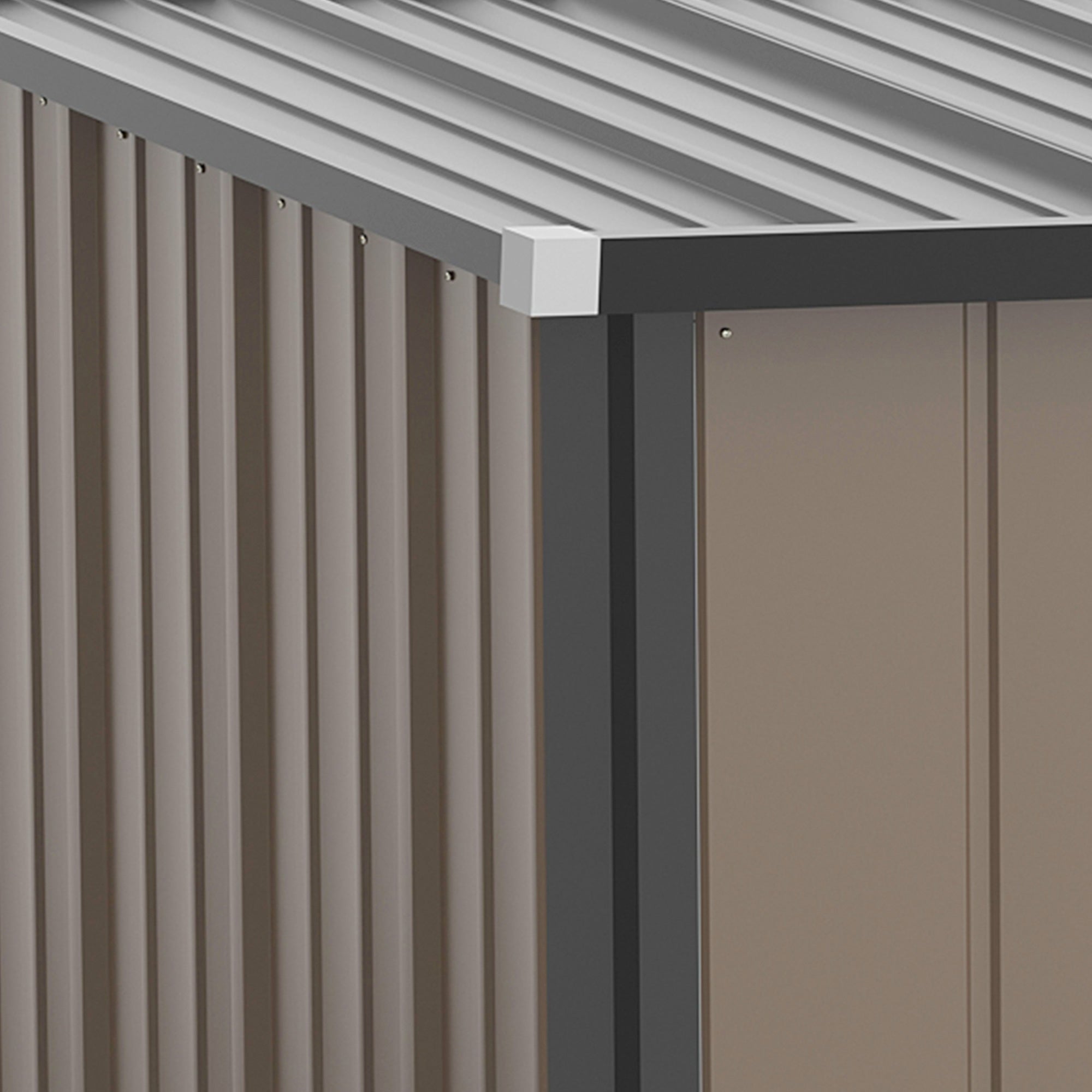 Outsunny Outdoor Storage Shed, Garden Metal Storage Shed w/ Single Door for Garden, Patio, 5.3ft x 3.1ft, Brown - North Peak Garden Furniture
