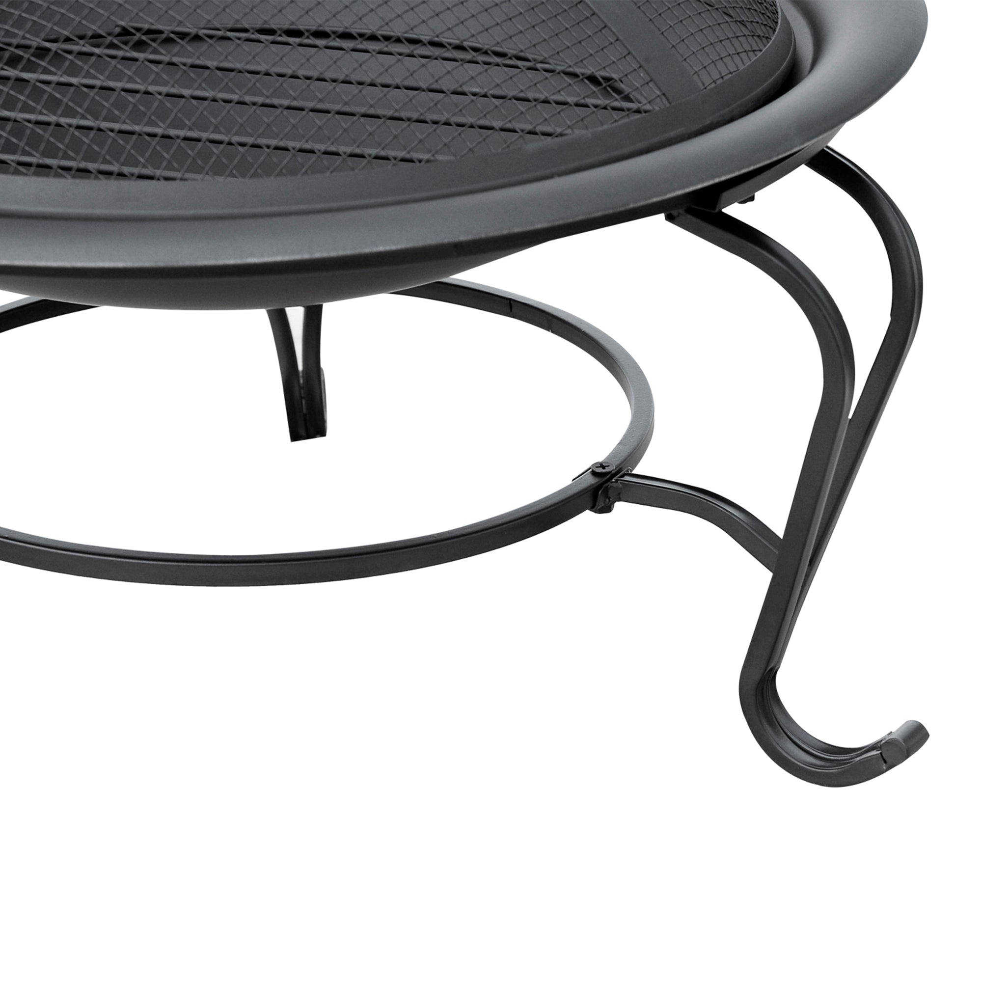 Outsunny Patio Pyrotechnics: Stylish Fire Pit with Lid for Garden Entertaining, Black/Blue