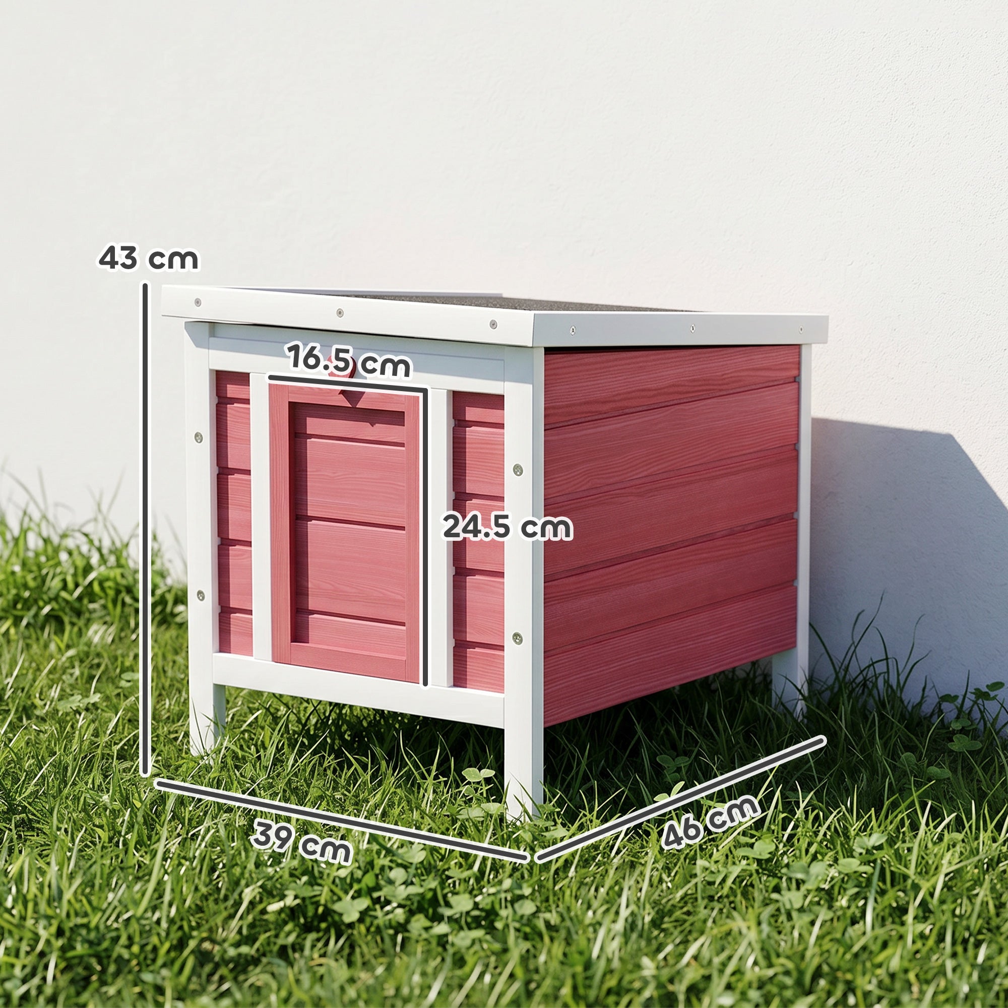 PawHut Wooden Rabbit Hutch 51 x 42 x 43 cm, Red