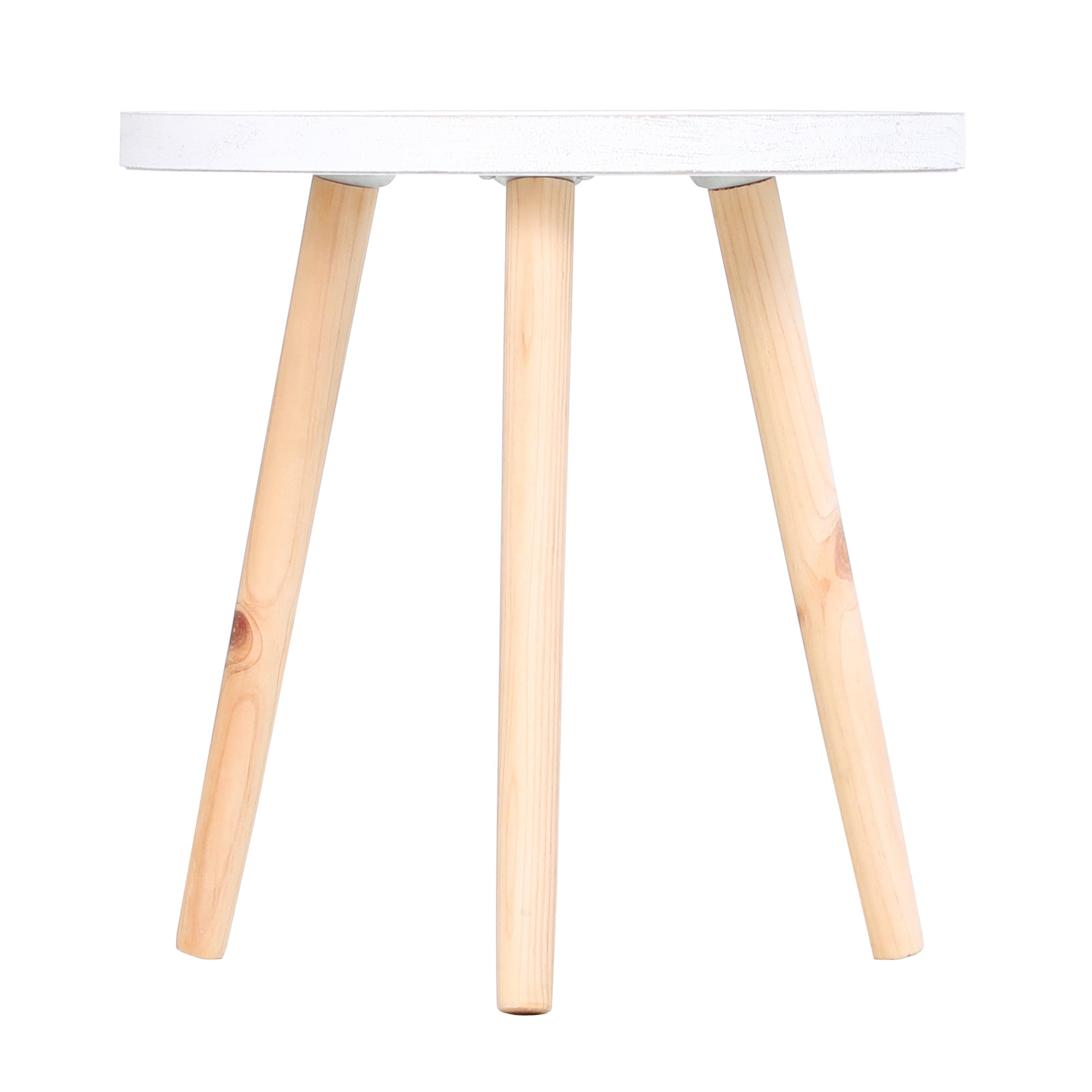 HOMCOM Coffee Table, Carved Floral Round Table with Tray-style Top and Wood Legs, Modern Side Table for Living Room, Set of 2, White - North Peak Garden Furniture