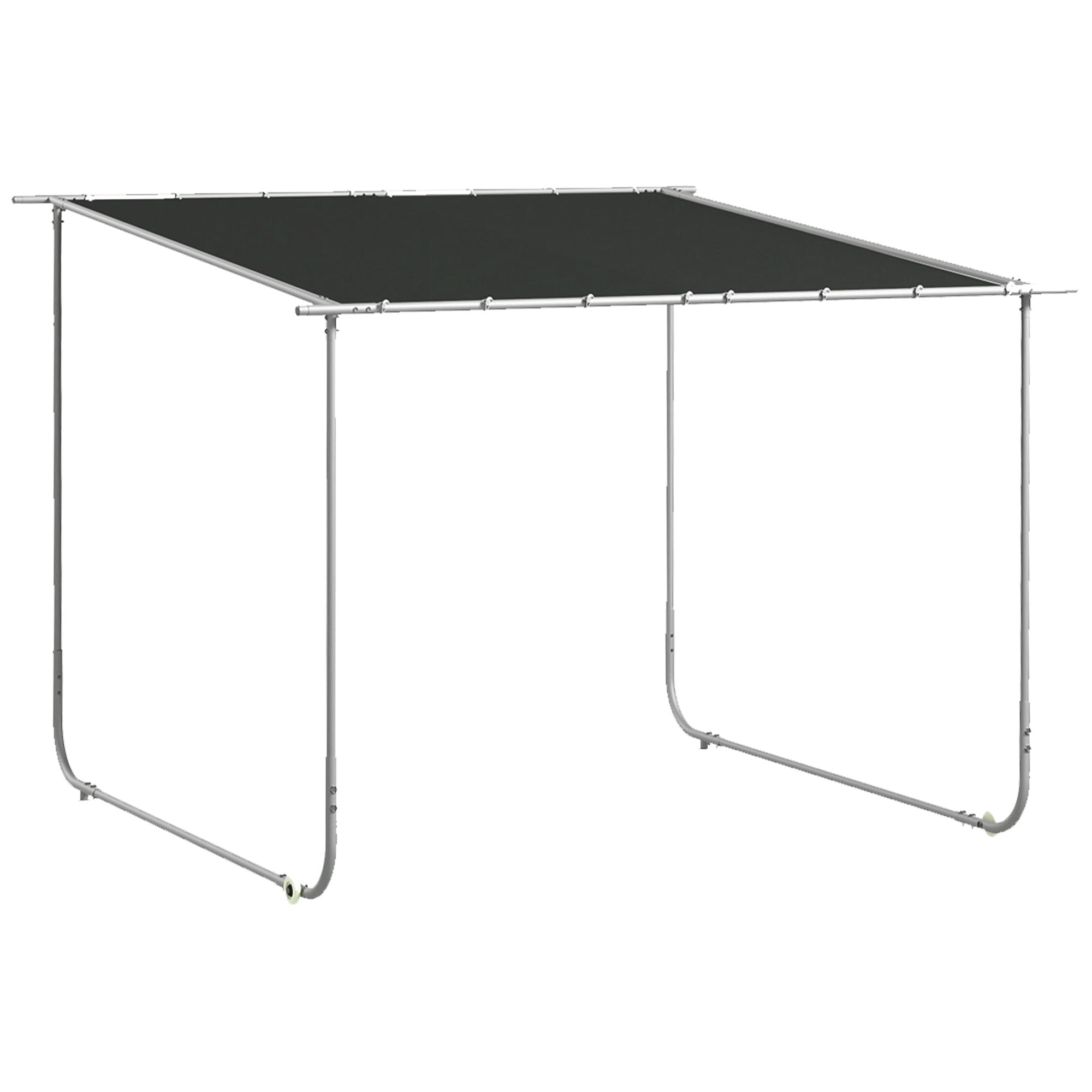 Outsunny 3 x 3(m) Mobile Pergola Kit, Portable Garden Gazebo with Wheels, Sandbags, Steel Frame, UV-Resistant - North Peak Garden Furniture