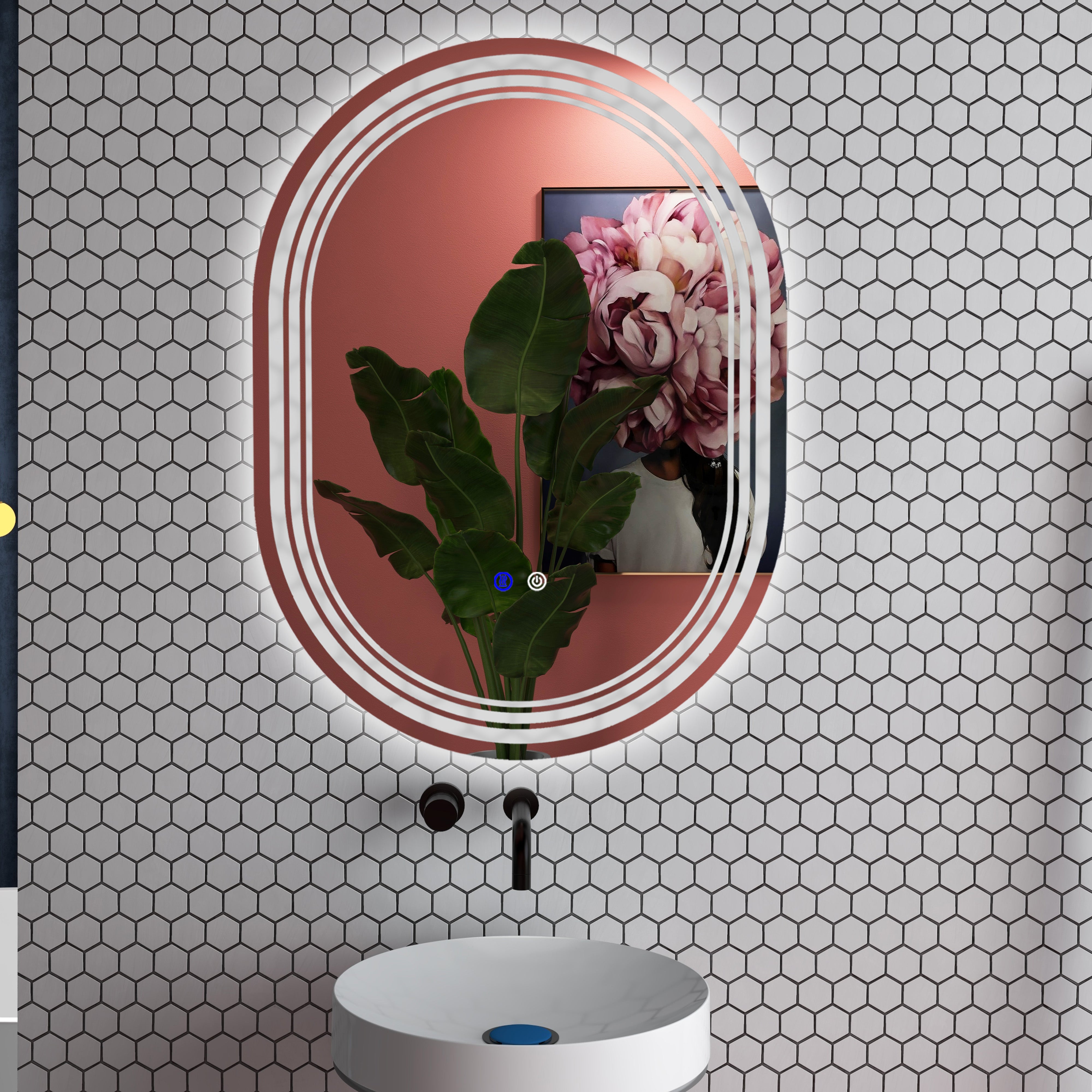 kleankin 800 x 600mm Bathroom Mirror with LED Lights Makeup Mirror with Anti-fog Touch, Switch, Vertical or Horizontal