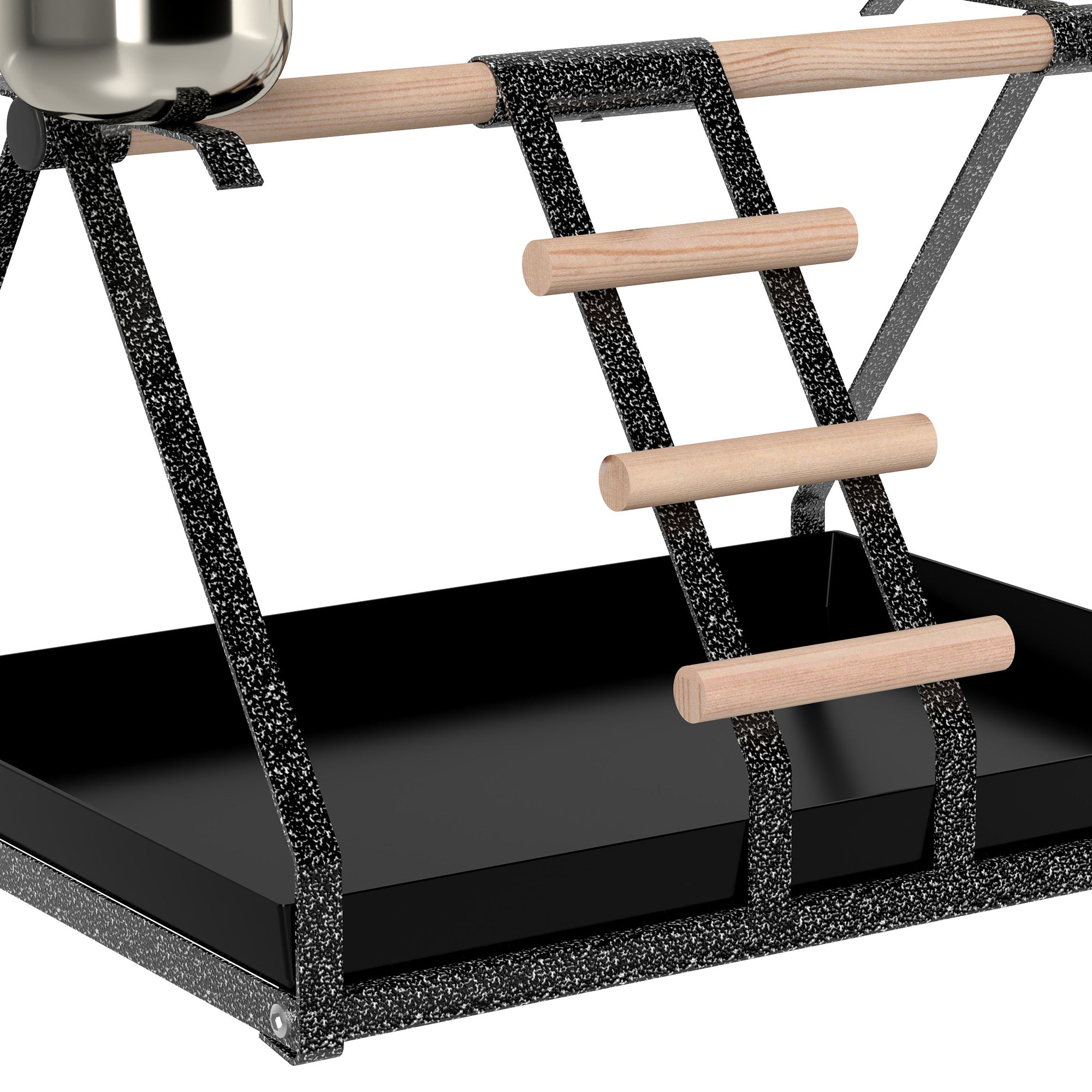 PawHut Parrot Stand Bird Stand w/Wood Perch Ladder Feeder Removable Tray - North Peak Garden Furniture
