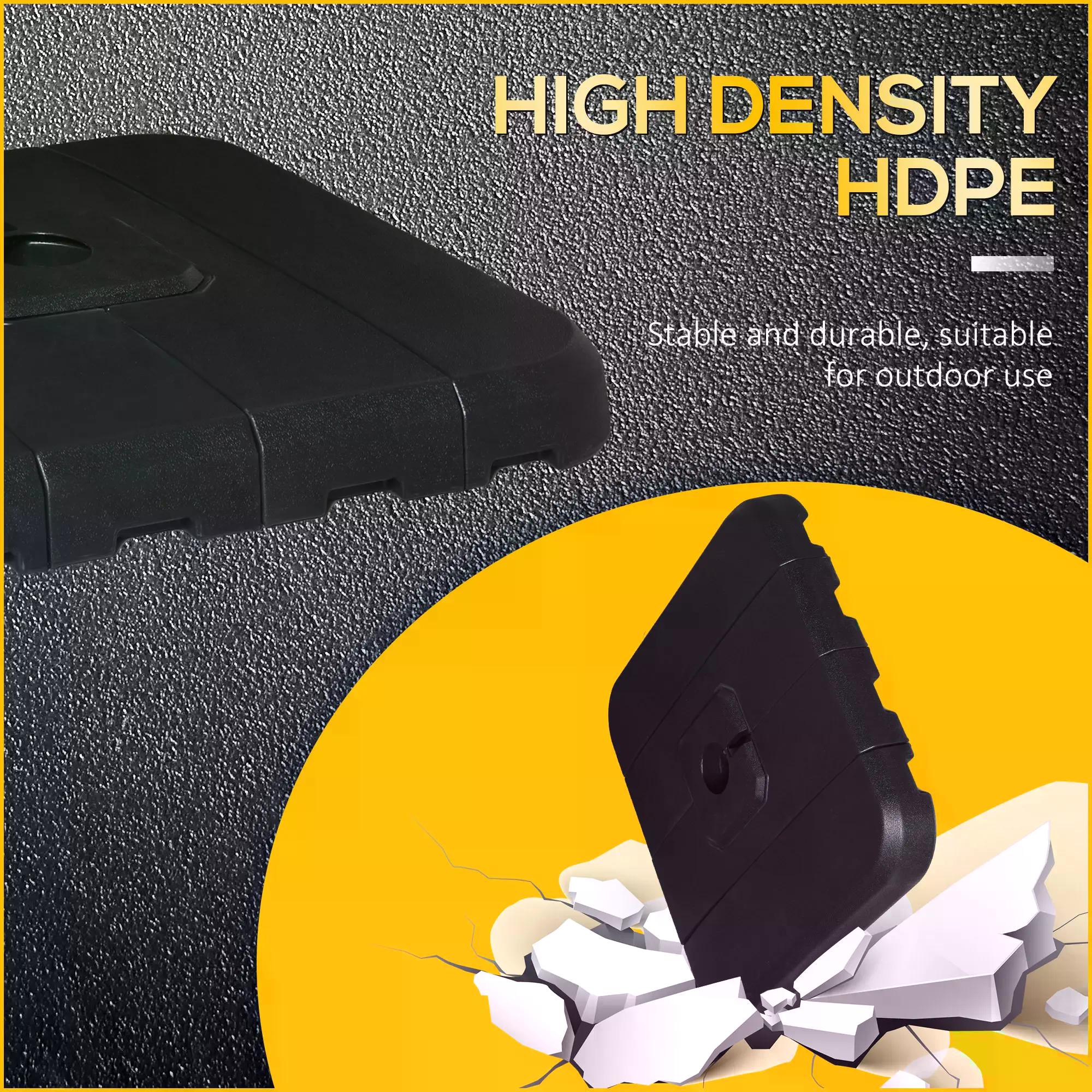 Outsunny Set of 4 Cantilever Parasol Base Stand Outdoor Umbrella Weights, Up to 130kg Sand or 90kg Water Filled, Black