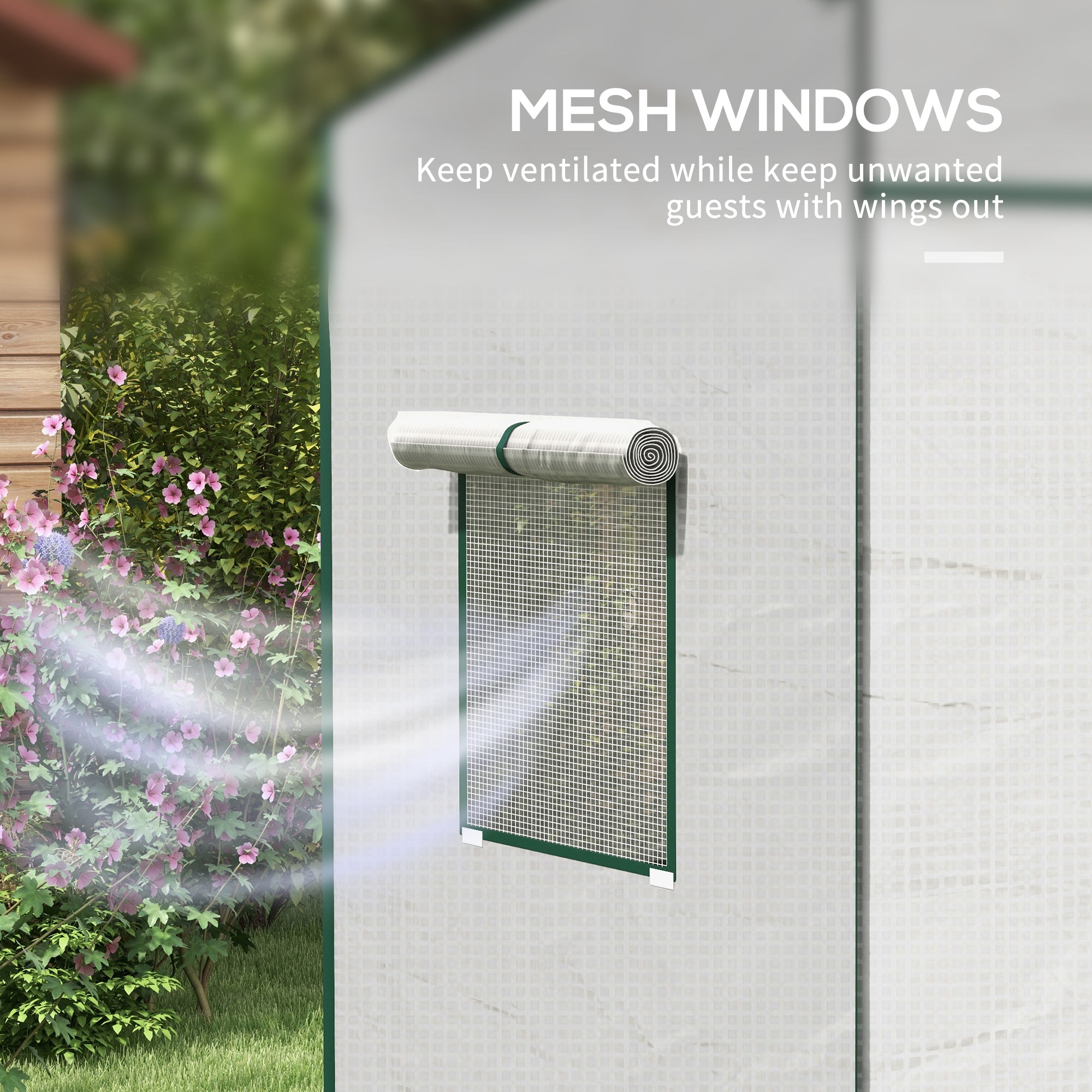Outsunny PE Cover Walk-in Outdoor Greenhouse, White - North Peak Garden Furniture
