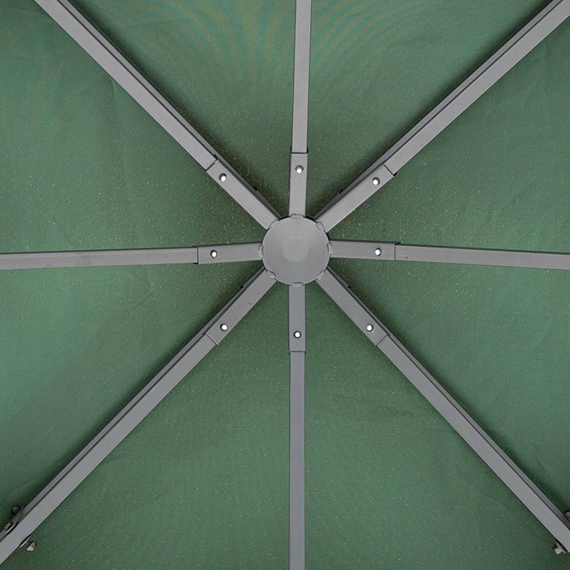 Outsunny 3(m) Gazebo Top Cover Double Tier Canopy Replacement Pavilion Roof Dark Green