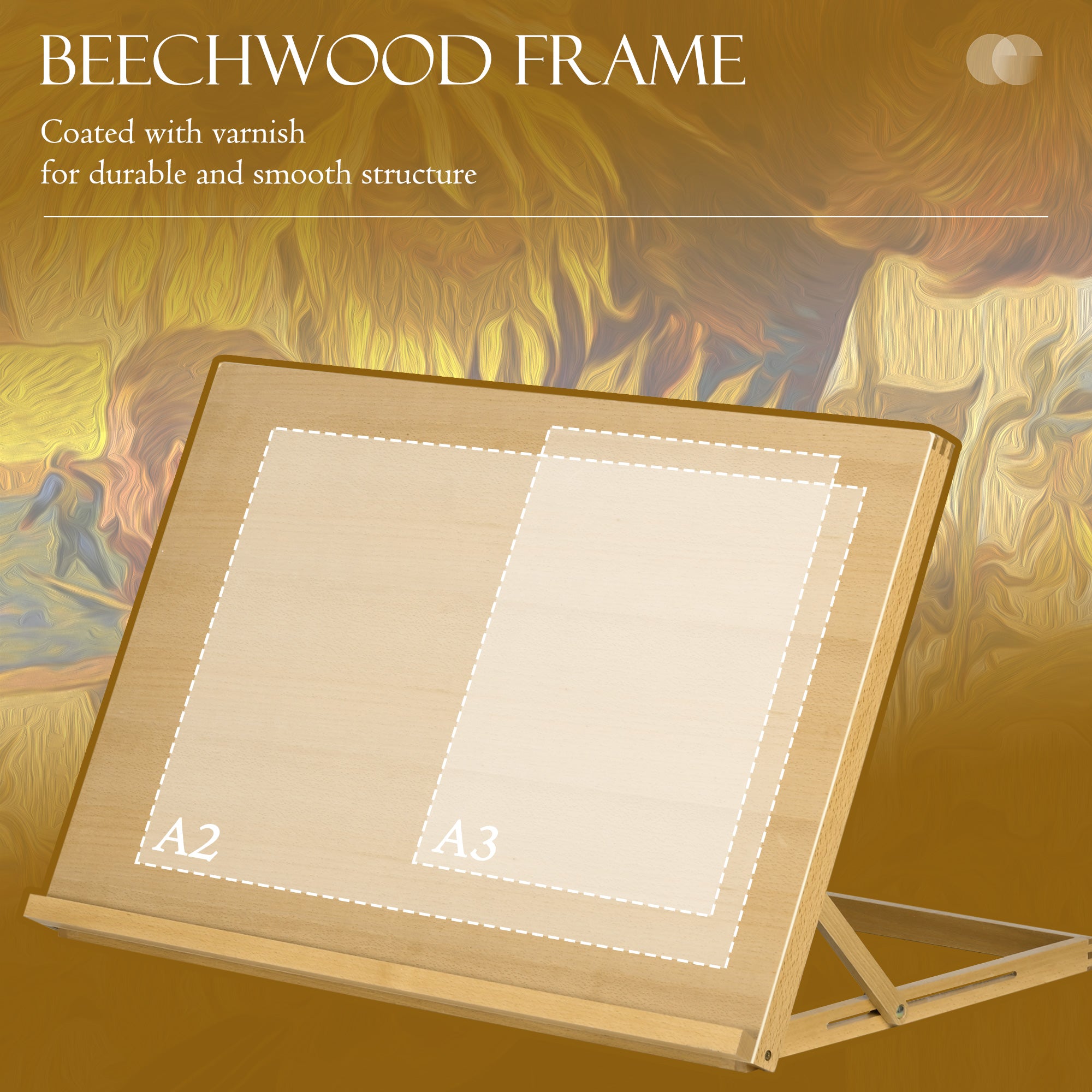 Vinsetto Desktop Table A2 Easel Craft Workstation, Adjustable Beechwood Table Top Easel, Portable Folding Artist Drawing & Sketching Board for Adults, Beginners, Artists Painting - North Peak Garden Furniture