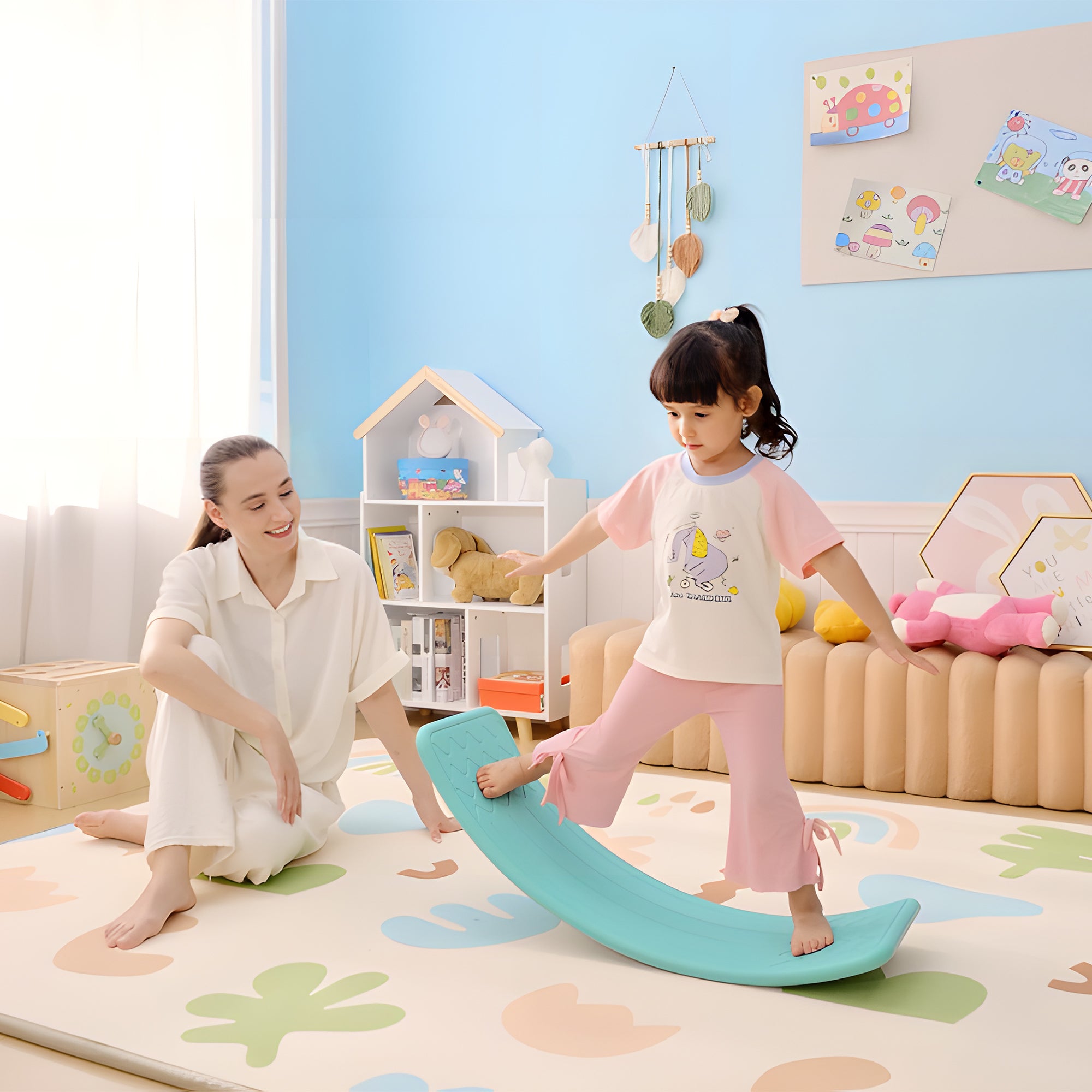 ZONEKIZ Balance Board, Kids Wobble board, for Ages 3-6 Years - Blue