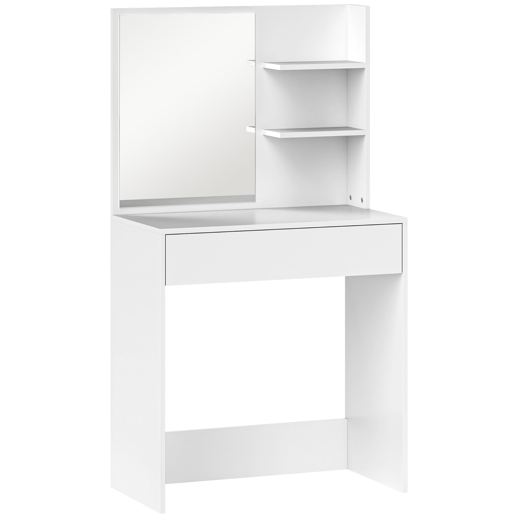 HOMCOM Dressing Table with Mirror and Storage - White
