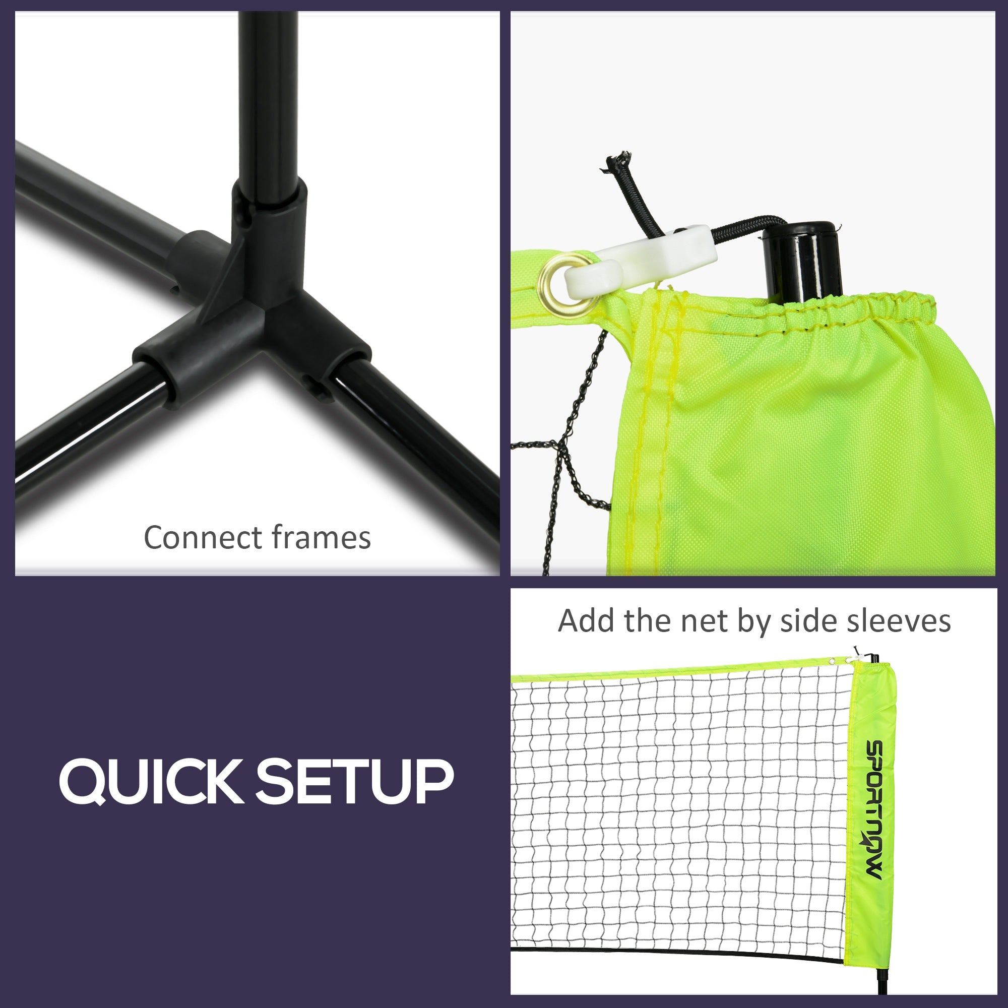 SPORTNOW 4m Badminton Net, Height Adjustable Outdoor Sports Net, with Carry Bag, for Tennis, Pickleball, Volleyball - North Peak Garden Furniture