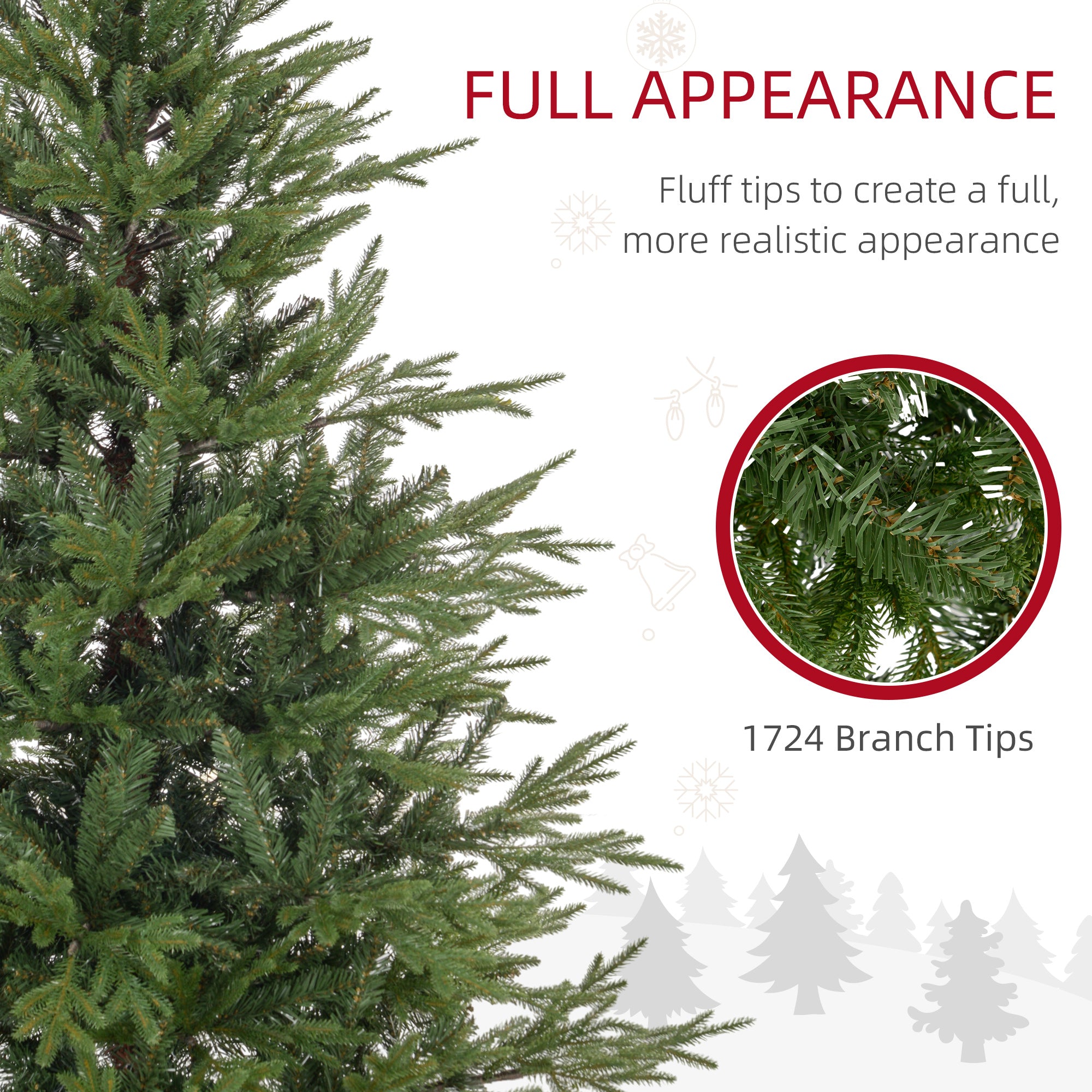 HOMCOM 5ft Bushy and Bare Artificial Christmas Tree - Green - North Peak Garden Furniture