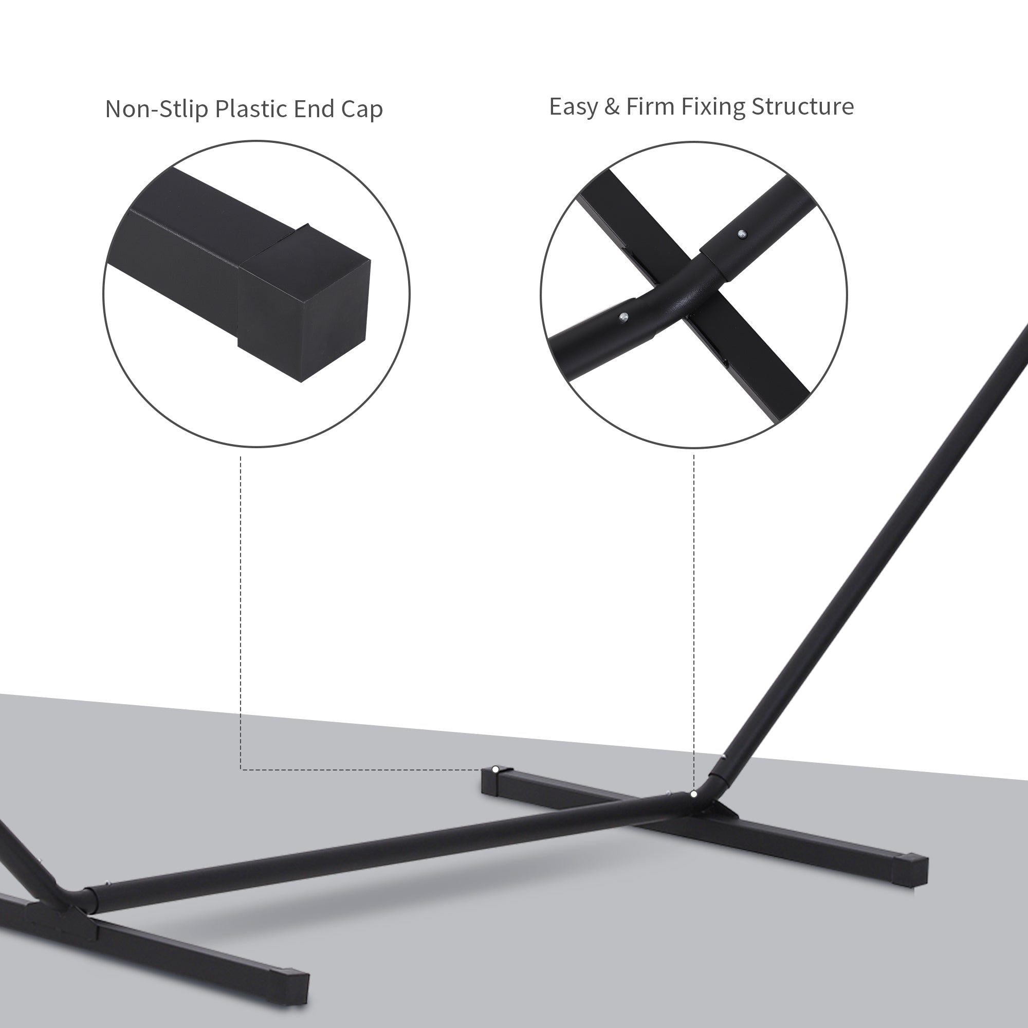 Outsunny 3.6m Extra-long Universal Hammock Stand Metal Frame Garden Camping Picnic Outdoor Patio Replacement – Stand Only - North Peak Garden Furniture