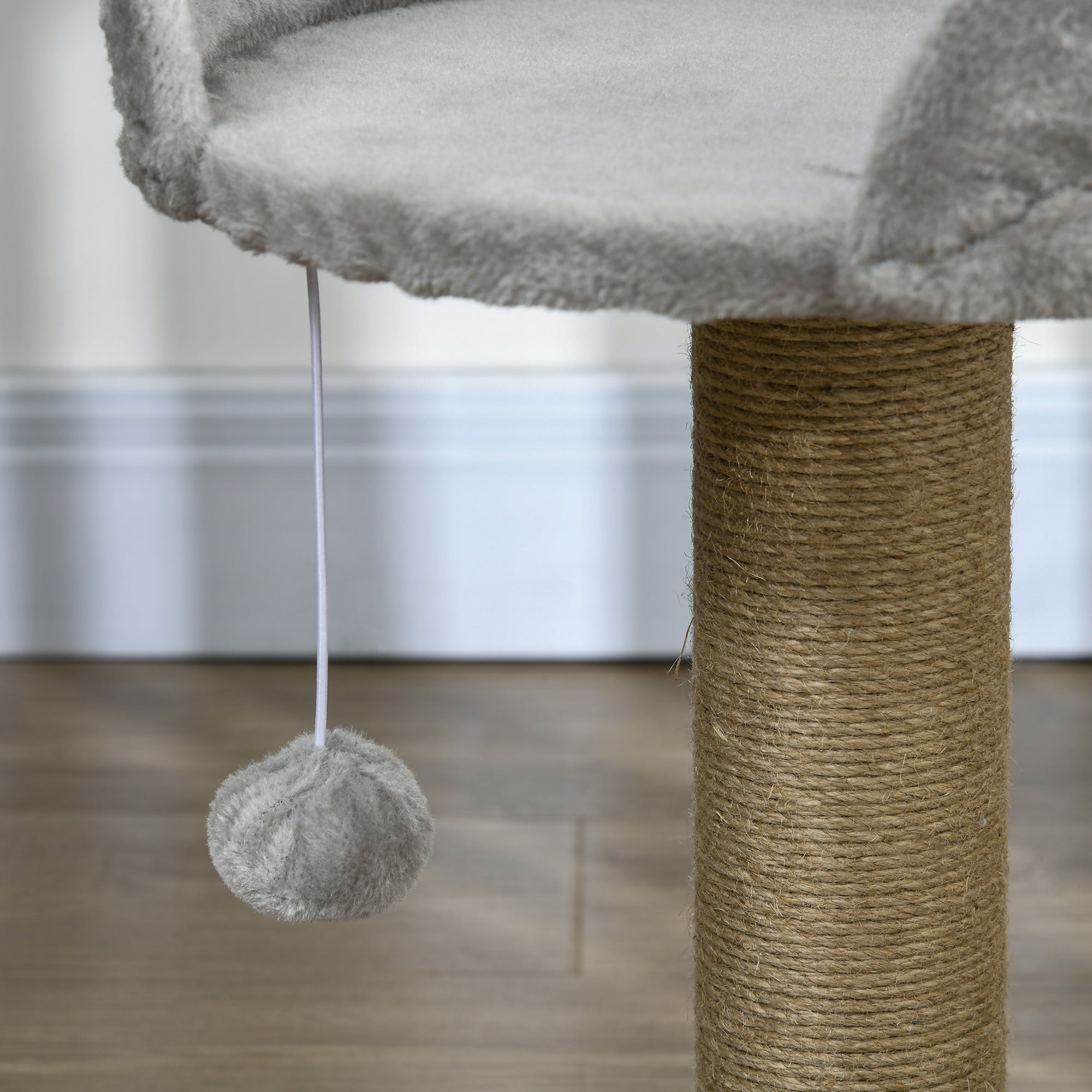 PawHut Cat Tree Tower with Scratching Posts, Grey - North Peak Garden Furniture