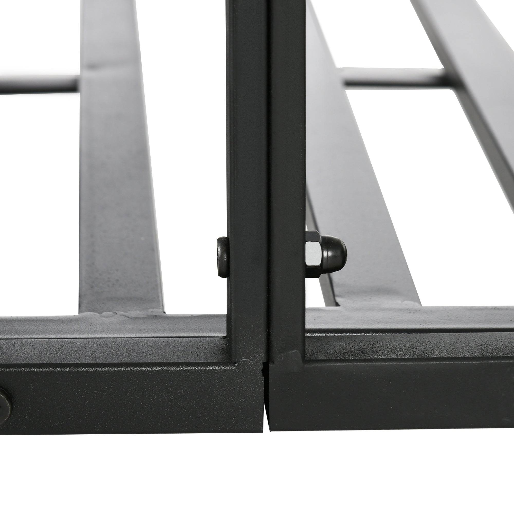 Outsunny 184cm Metal Arch Garden Garden Bridge, Safety Siderails, Arc Footbridge for Garden Creek, Stream, Pond, Black