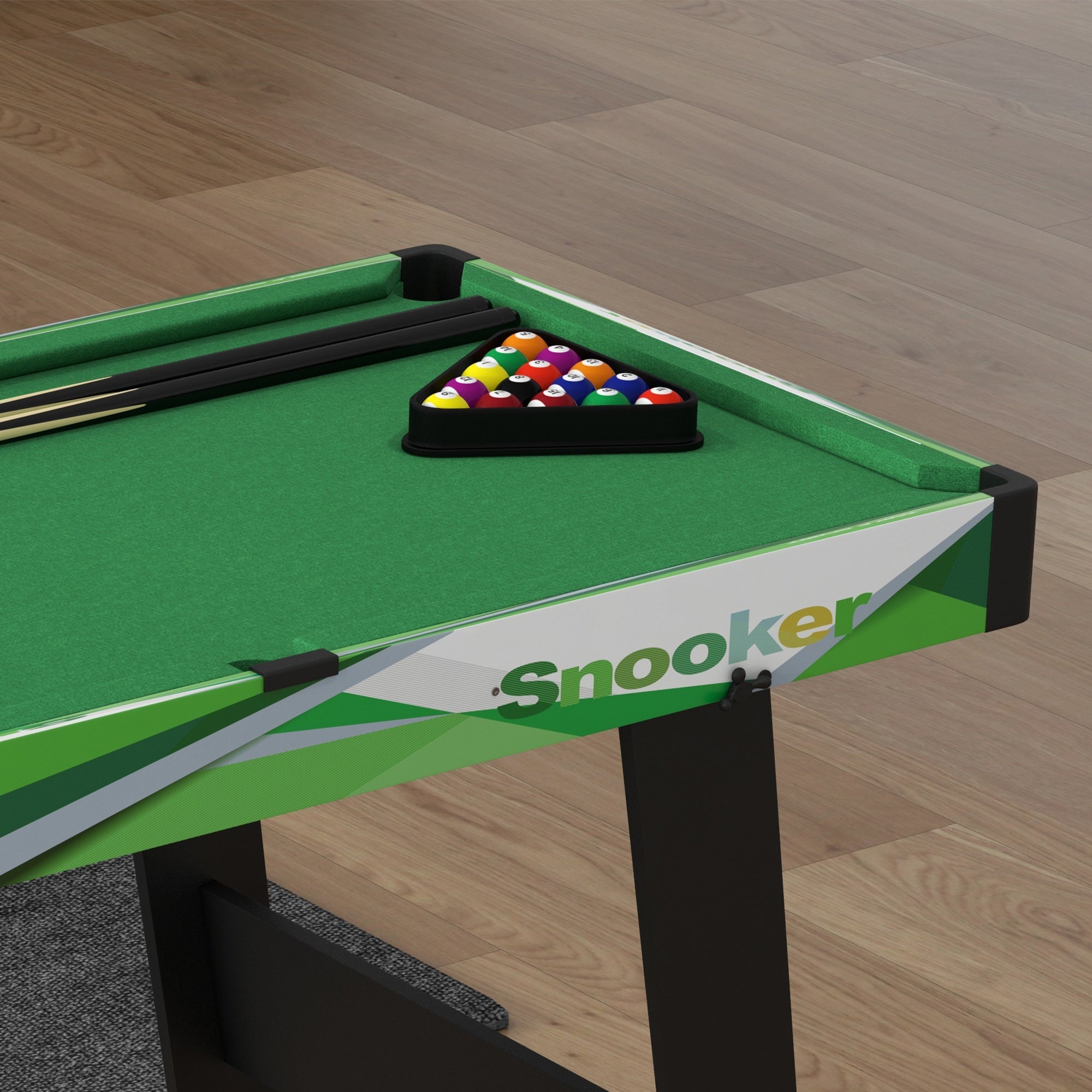 SPORTNOW 104cm Folding Mini Pool Table Set with 2 Cues, 16 Balls, Chalk, Triangle, Brush, Green - North Peak Garden Furniture