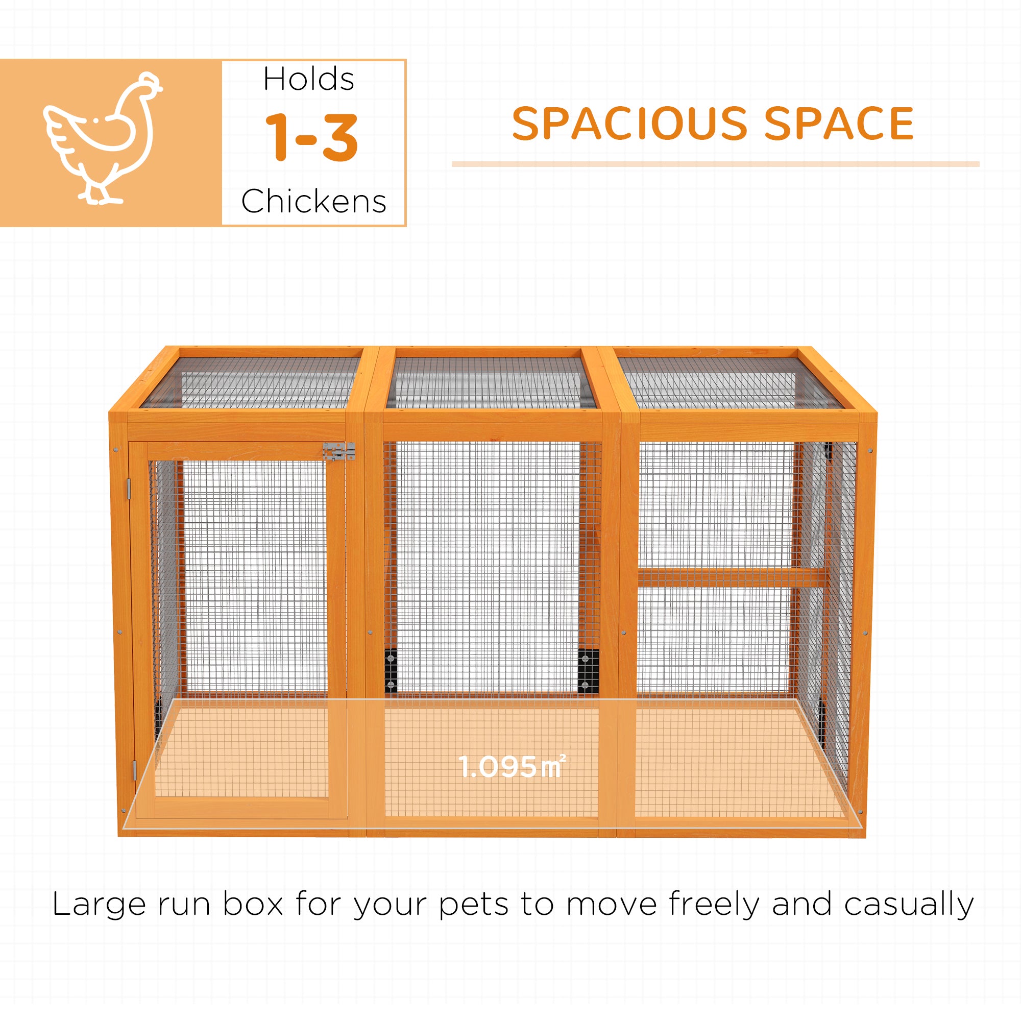 PawHut Wooden Chicken Coop with Combinable Design, for 1-3 Chickens - North Peak Garden Furniture
