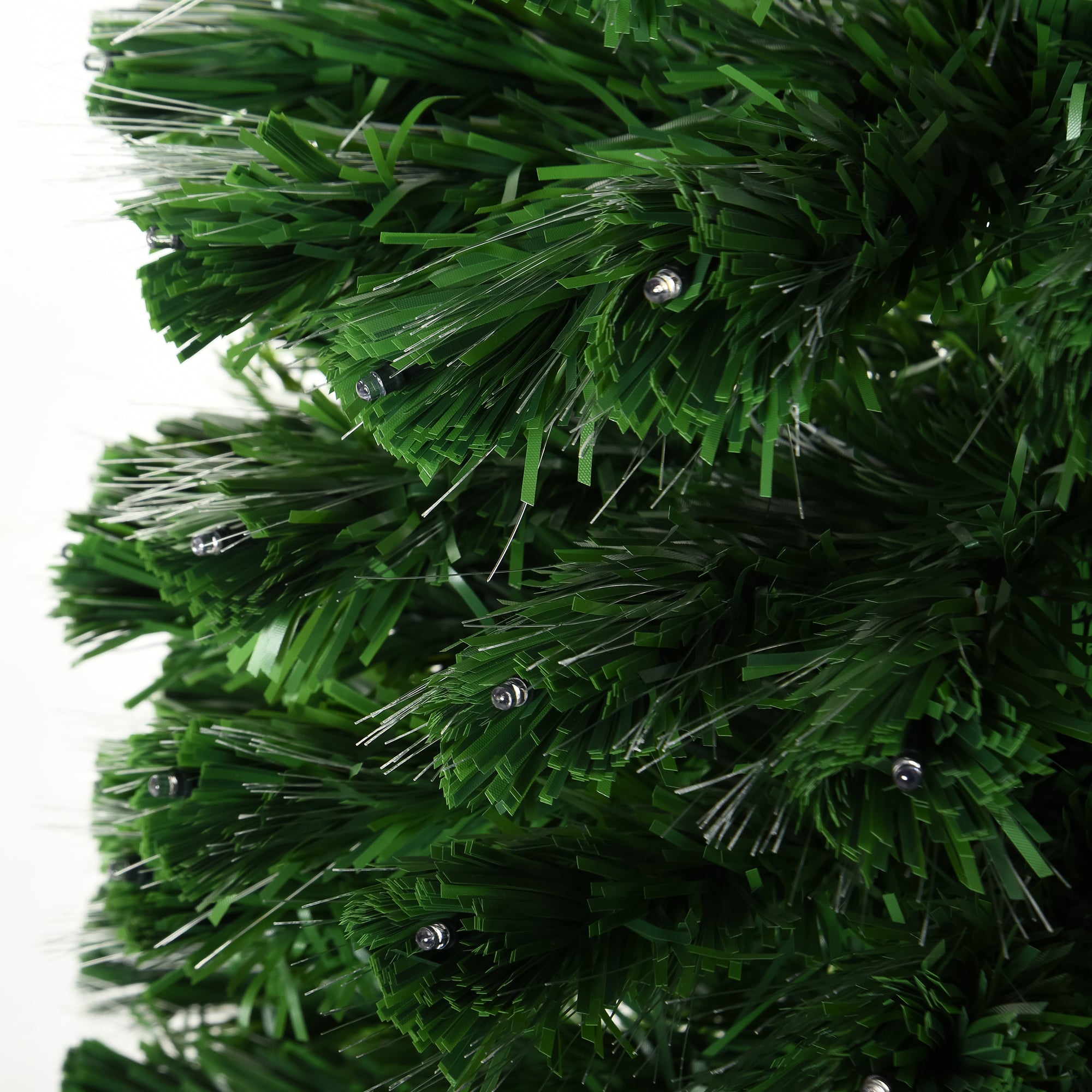 HOMCOM 5 Feet Prelit Artificial Christmas Tree with Multi-Coloured Fiber Optic LED Light, Holiday Home Xmas Decoration, Green - North Peak Garden Furniture