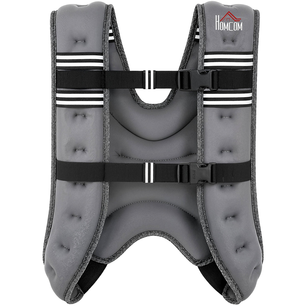 HOMCOM 10KG Weighted Vest, Running Weight Vest with Adjustable Strap, Convenient Pocket and Reflective Strips for Men and Women