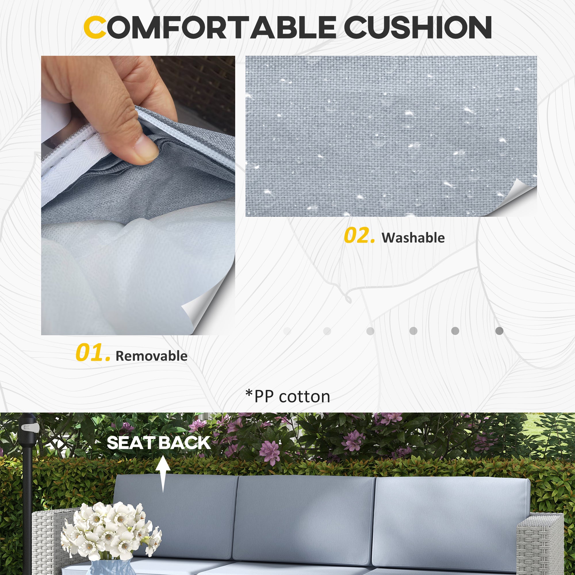 Outsunny 5-Piece Rattan Patio Furniture Set with Corner Sofa, Footstools, Coffee Table, for Poolside, Grey - North Peak Garden Furniture