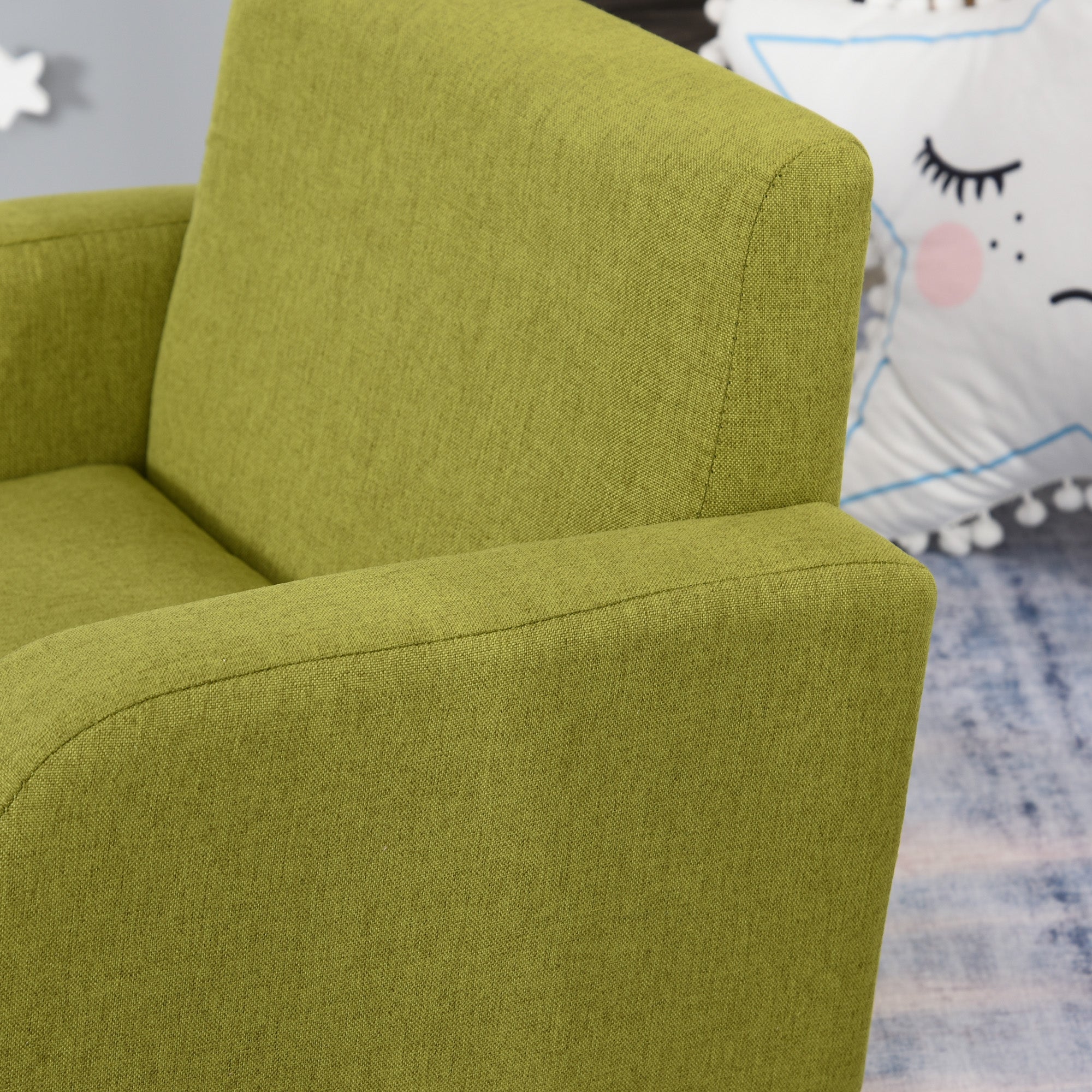 HOMCOM Children Armchair Mini Sofa Wood Frame Anti-Slip Legs High Back - North Peak Garden Furniture