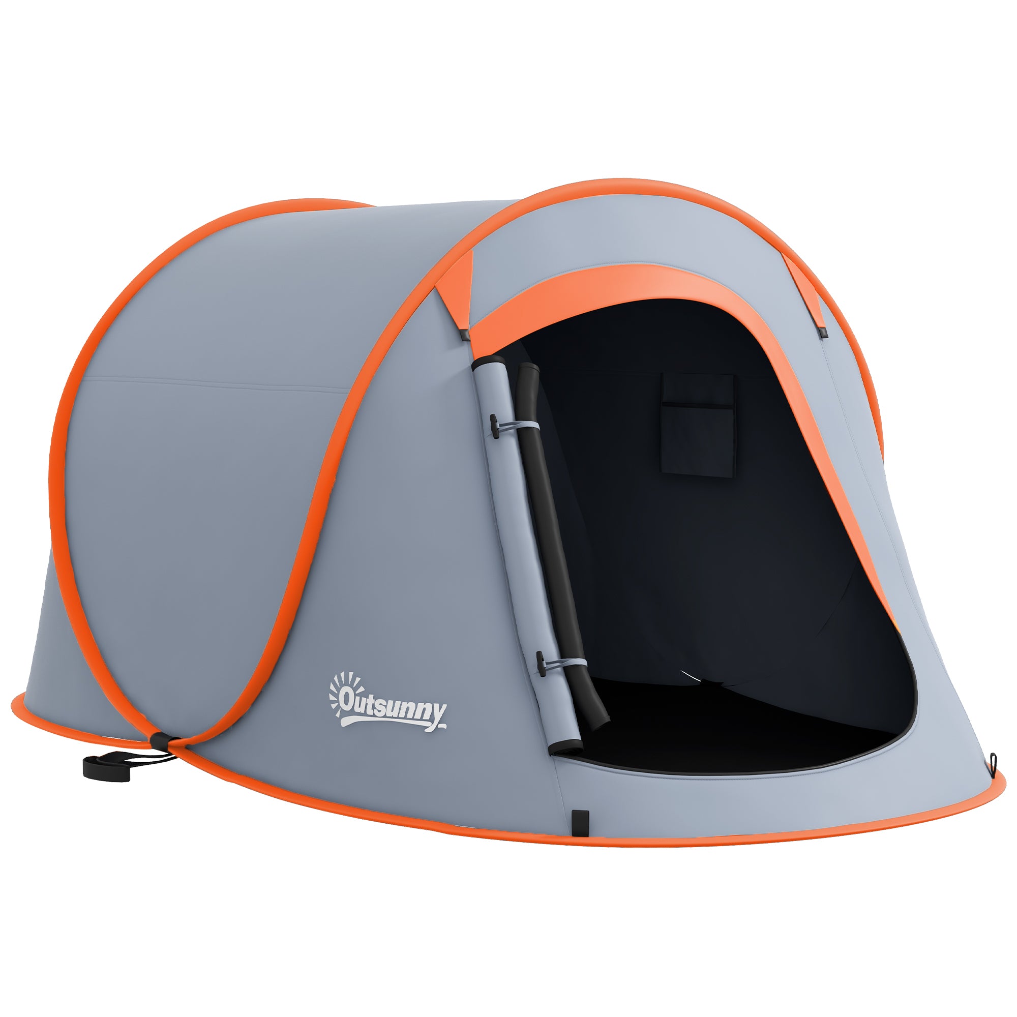 Outsunny Two-Man Pop-Up Dome Tent, with Accessories - Grey