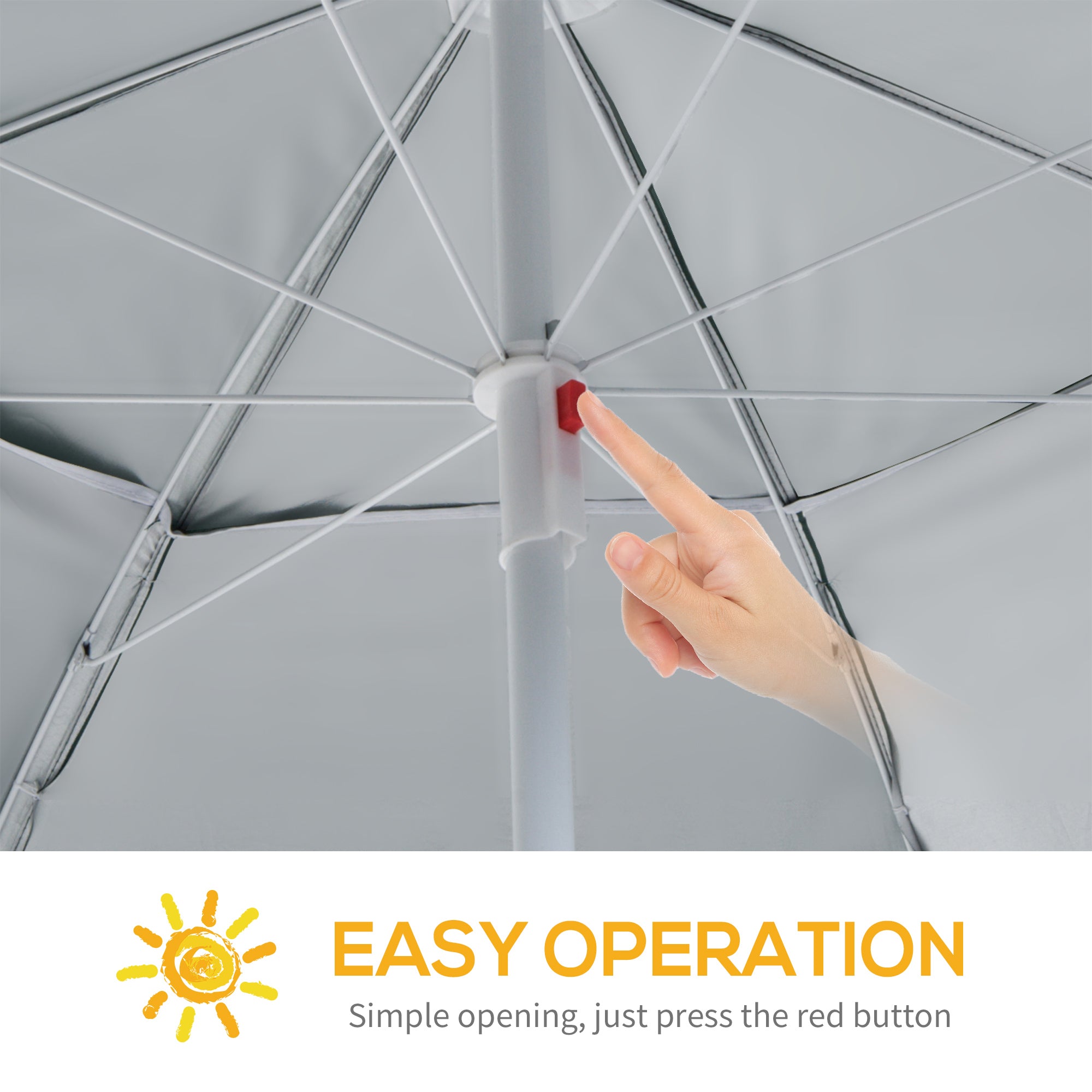 Outsunny 2m UV Protection Fishing Beach Umbrella Brolly Shelter w/ Side Panel Tent Green - North Peak Garden Furniture