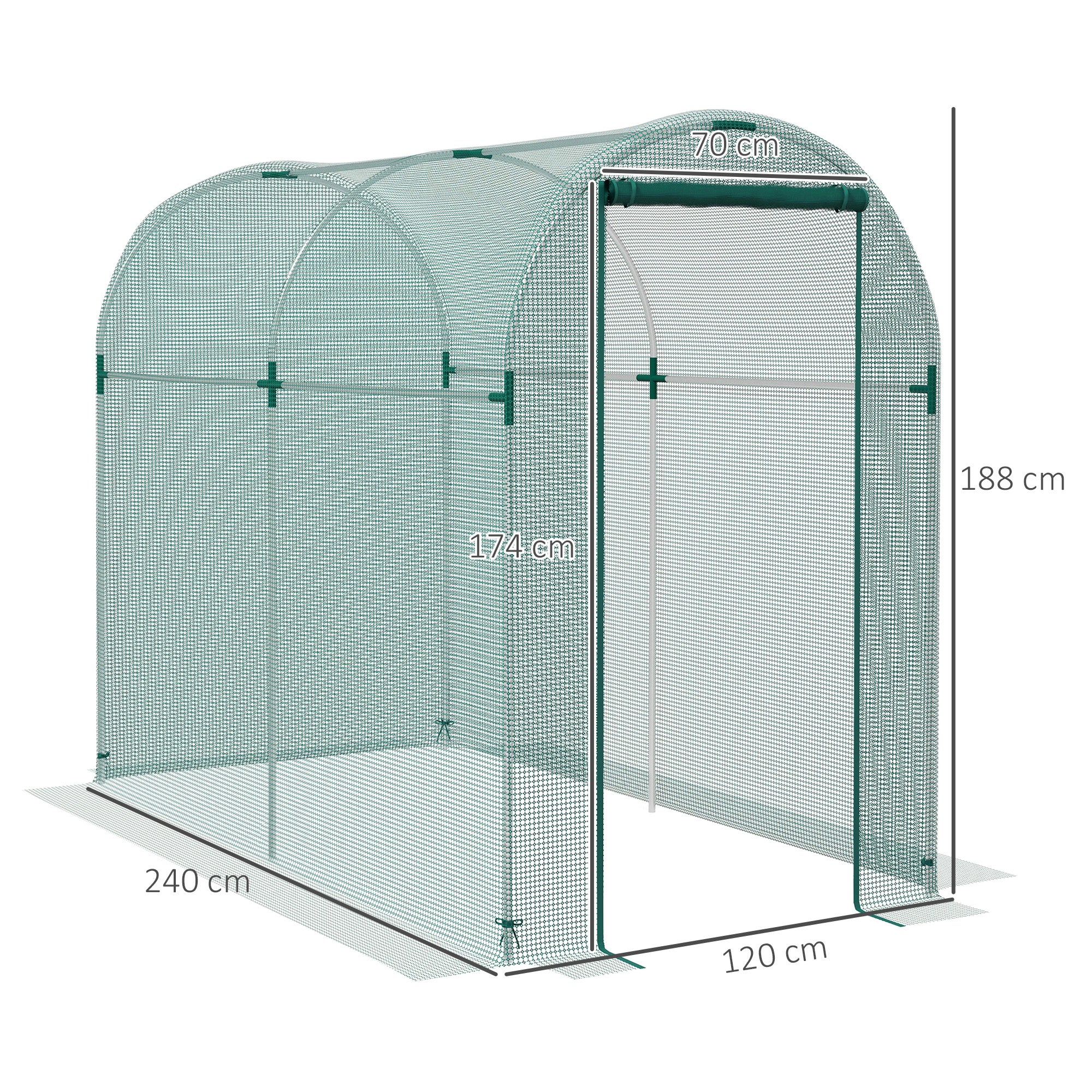 Outsunny 240 x 120cm Mini Polytunnel Greenhouse