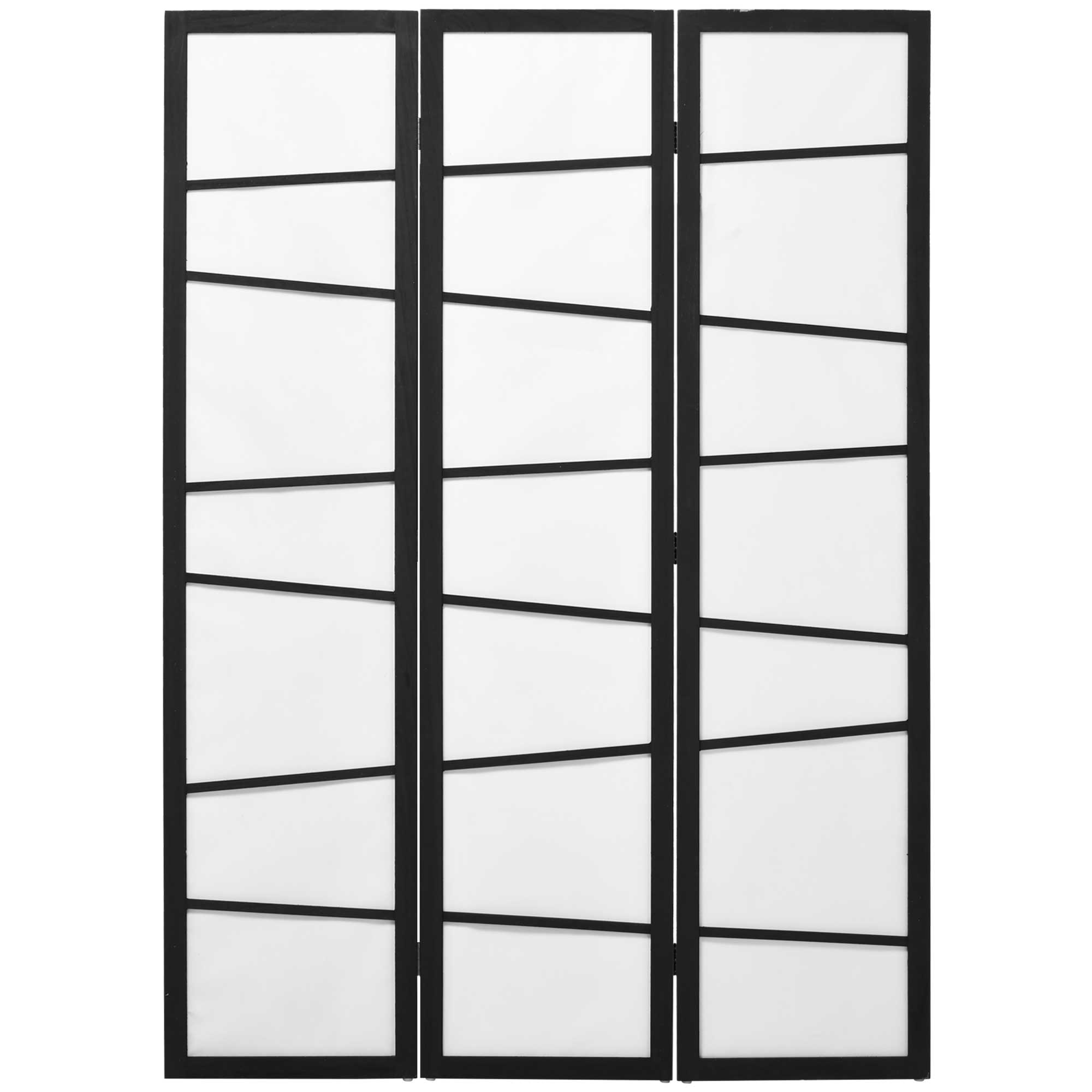 HOMCOM 3 Panel Room Divider, Wooden Folding Privacy Screen, Freestanding Wall Partition Separator for Bedroom, White - North Peak Garden Furniture