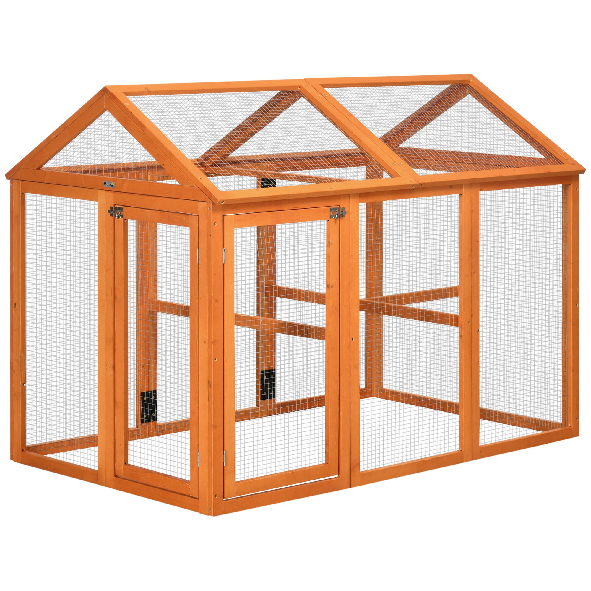 PawHut Large Chicken Run, Wooden Chicken coop, with Combinable Design - Wood Effect - North Peak Garden Furniture