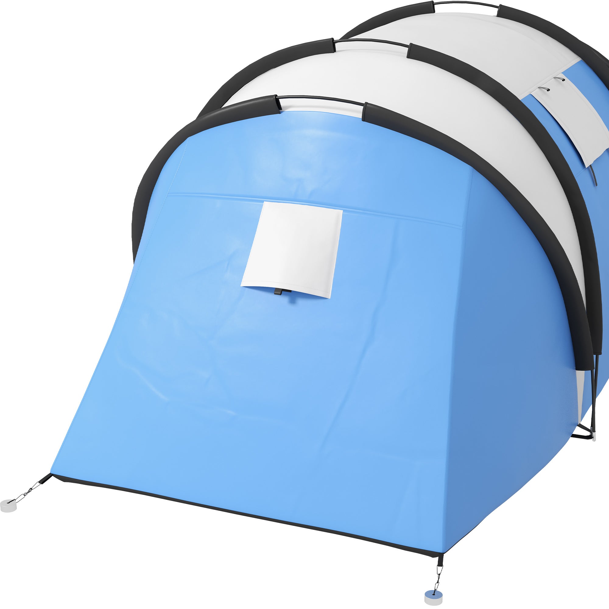 Outsunny Camping Tent with 2 Bedrooms and Living Area, 3000mm Waterproof Family Tent, for Fishing Hiking Festival, Blue - North Peak Garden Furniture