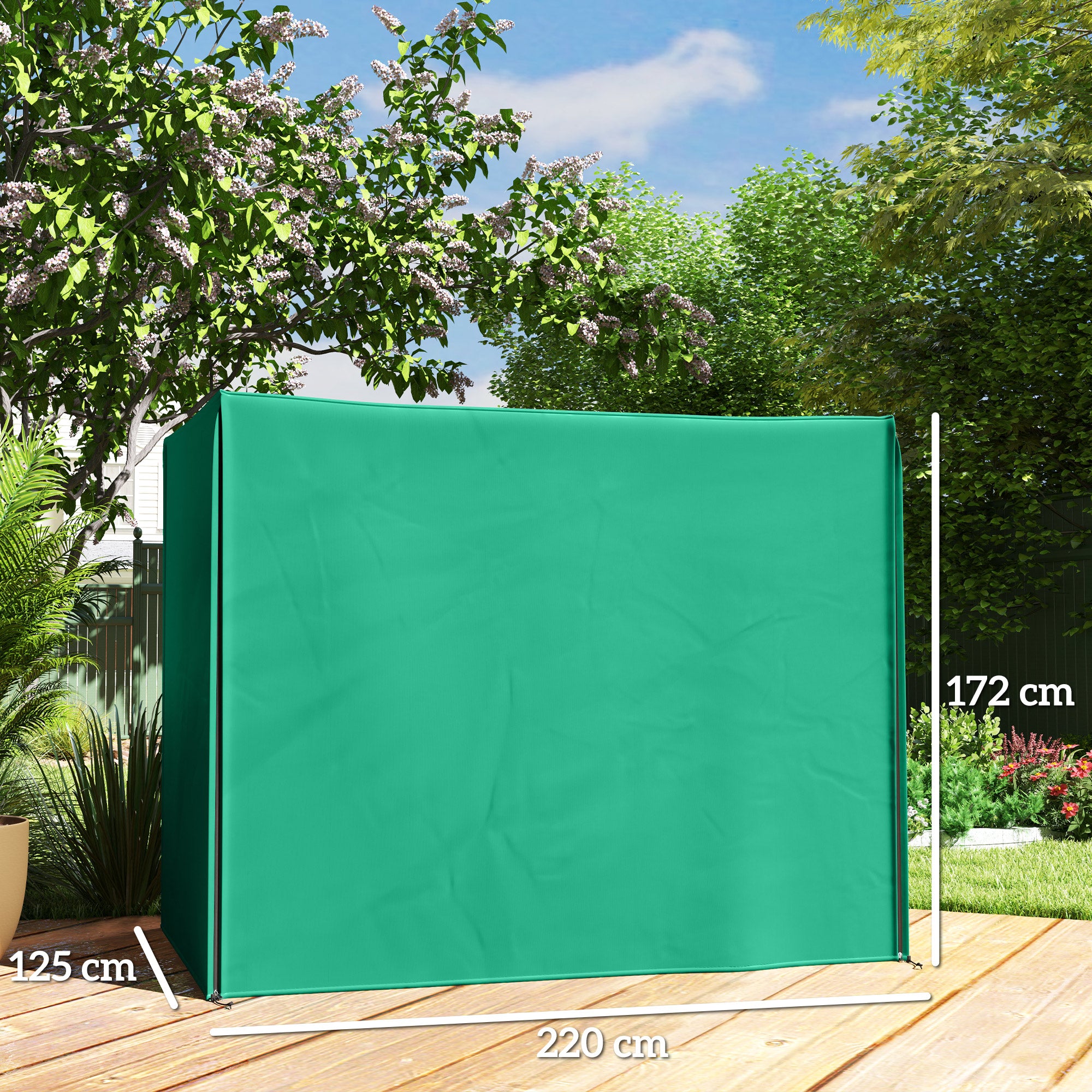Outsunny 220 x 125cm Three-Seater Swing Chair Protective Cover - Green - North Peak Garden Furniture