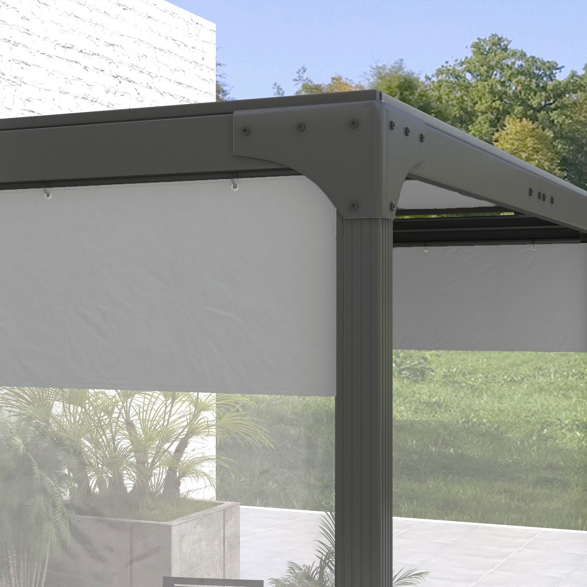 Outsunny Set of Two 3 x 2m Replacement Pergola Panels - Grey - North Peak Garden Furniture