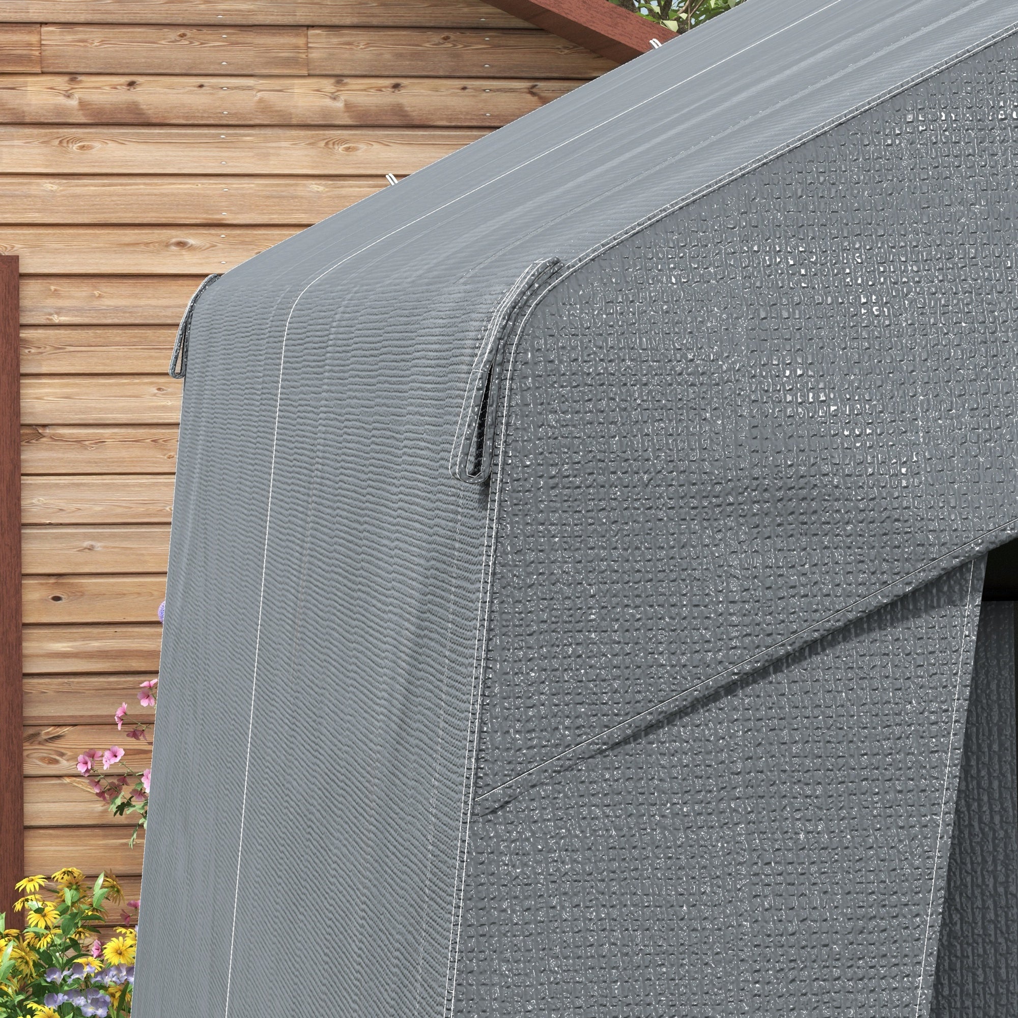 Outsunny 3.6 x 2.1m Portable Outdoor Shed, with Window - Dark Grey - North Peak Garden Furniture